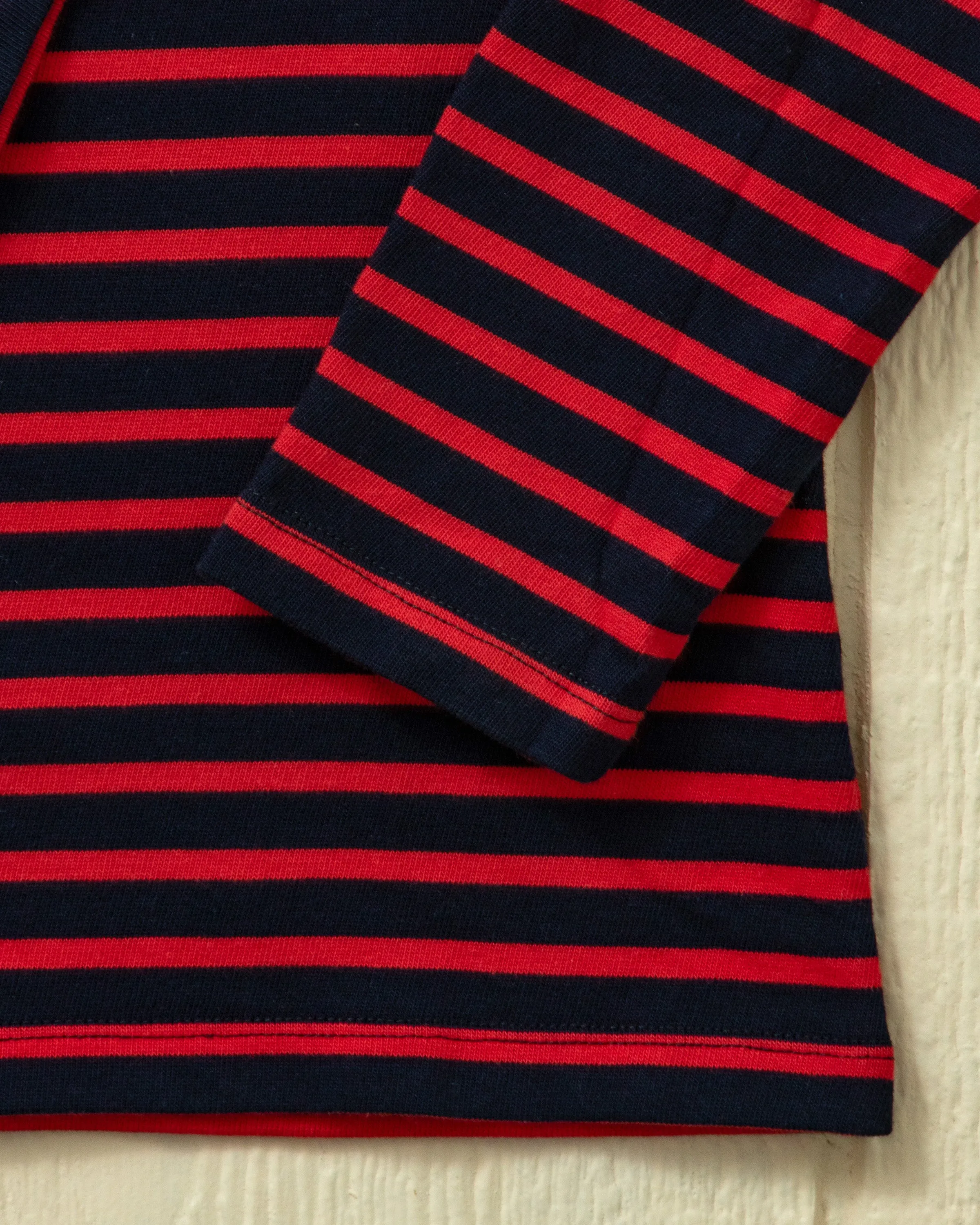 Women’s Breton Stripe Boatneck Tee in Navy/Red sold by Quaker Marine Supply product image thumbnail 5