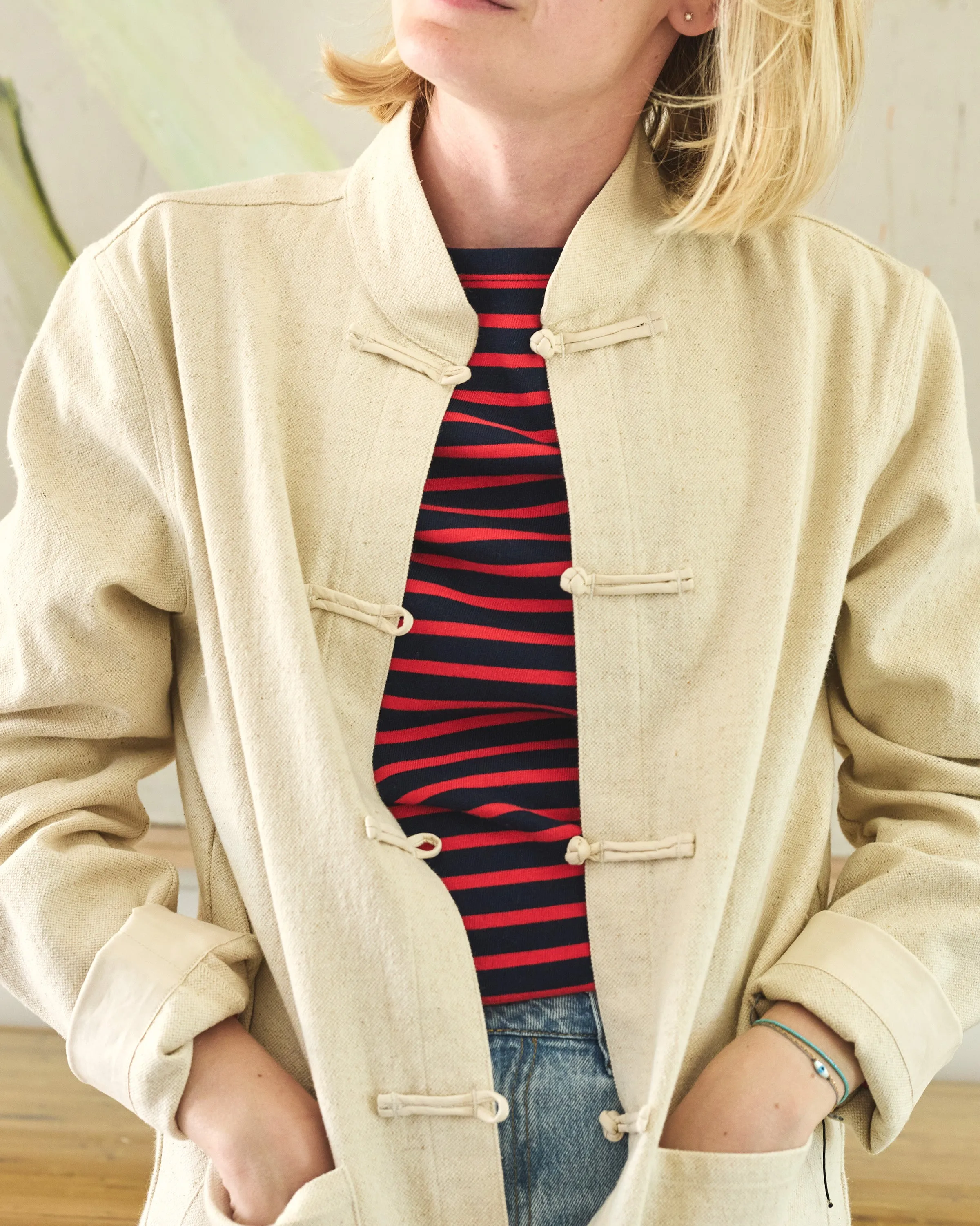 Women’s Breton Stripe Boatneck Tee in Navy/Red sold by Quaker Marine Supply product image thumbnail 4