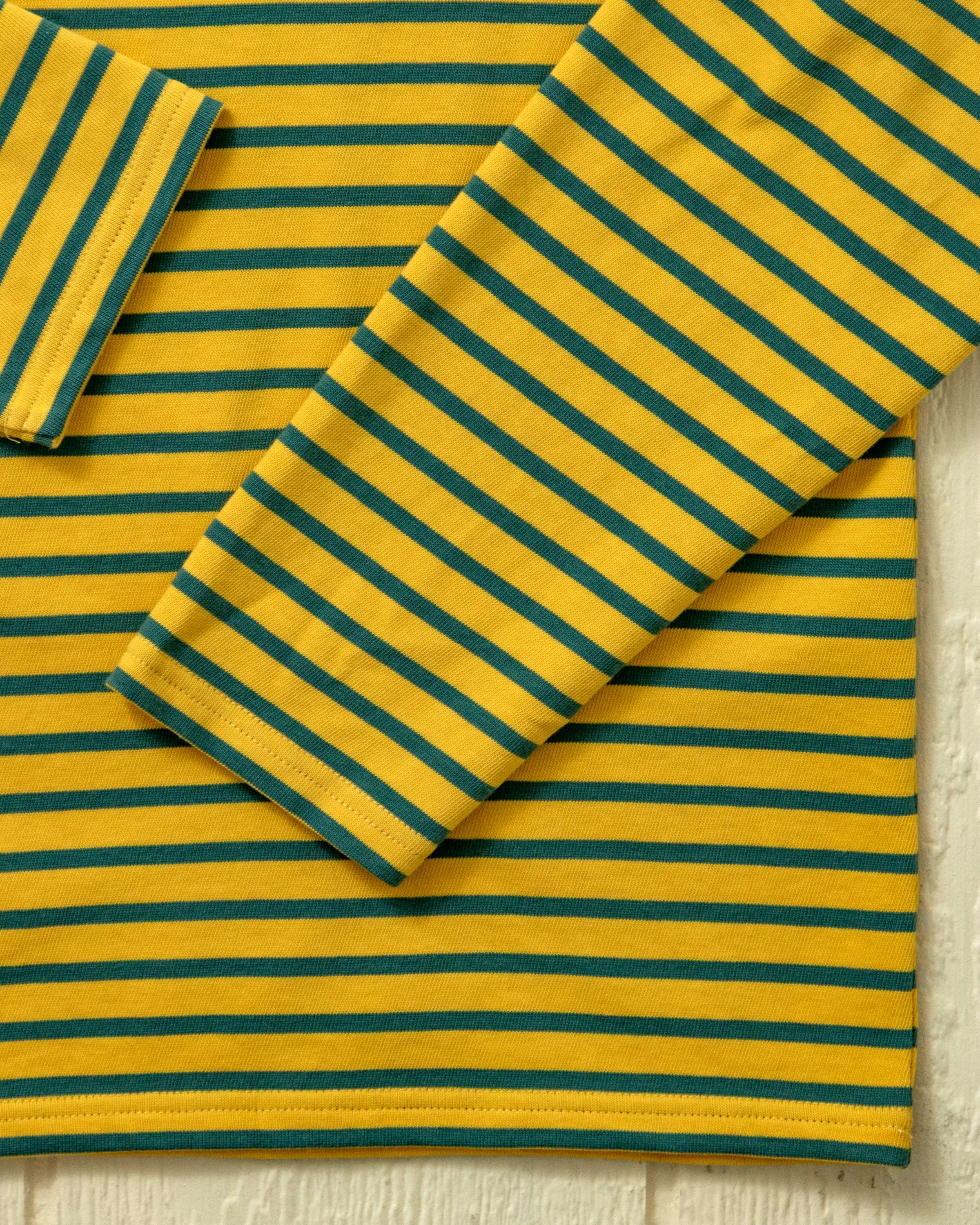 Men's Breton Stripe Boatneck Tee In Lemon/Lime sold by Quaker Marine Supply product image thumbnail 2