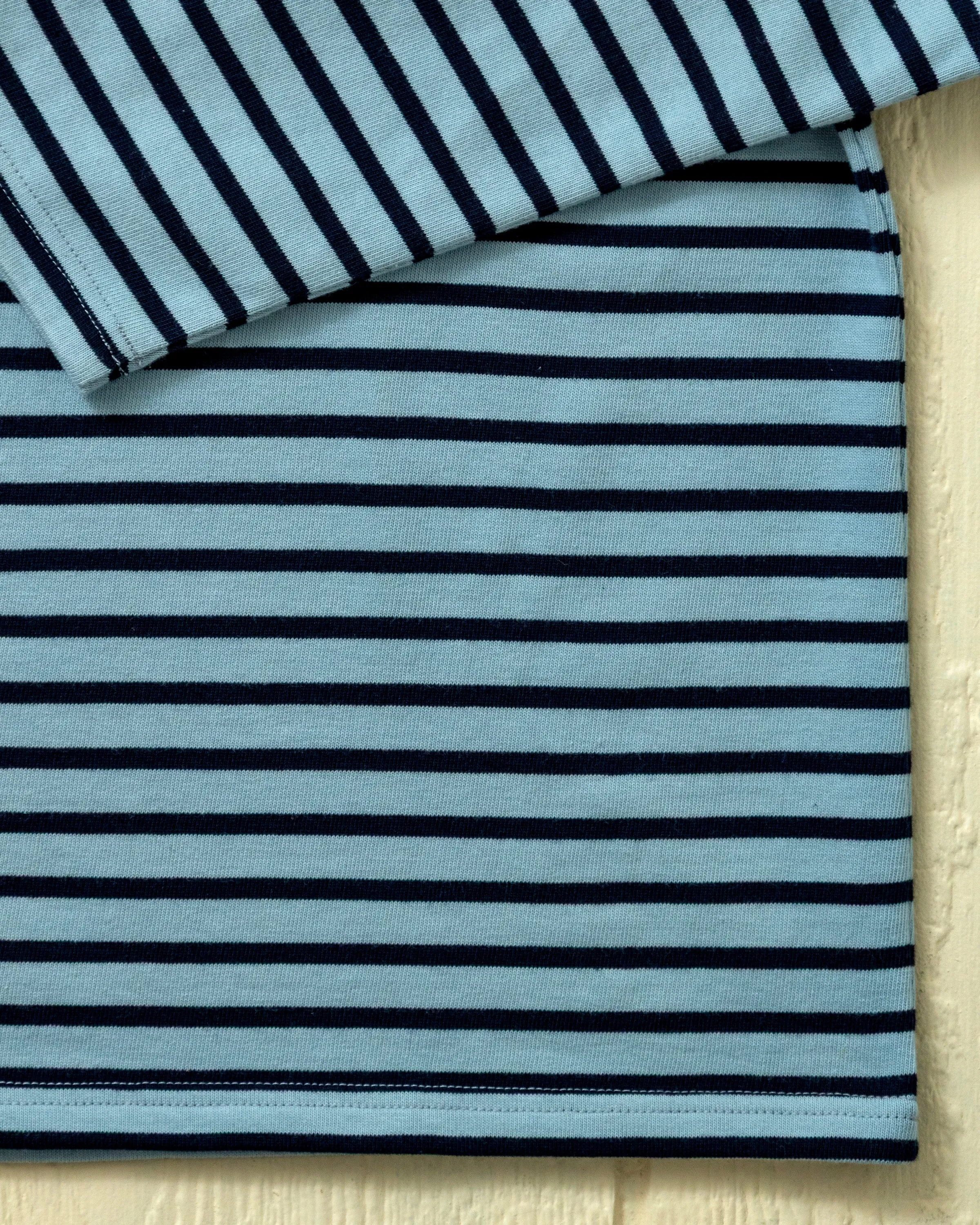 Men's Breton Stripe Boatneck Tee In Atlantic Blue/Navy sold by Quaker Marine Supply product image thumbnail 2