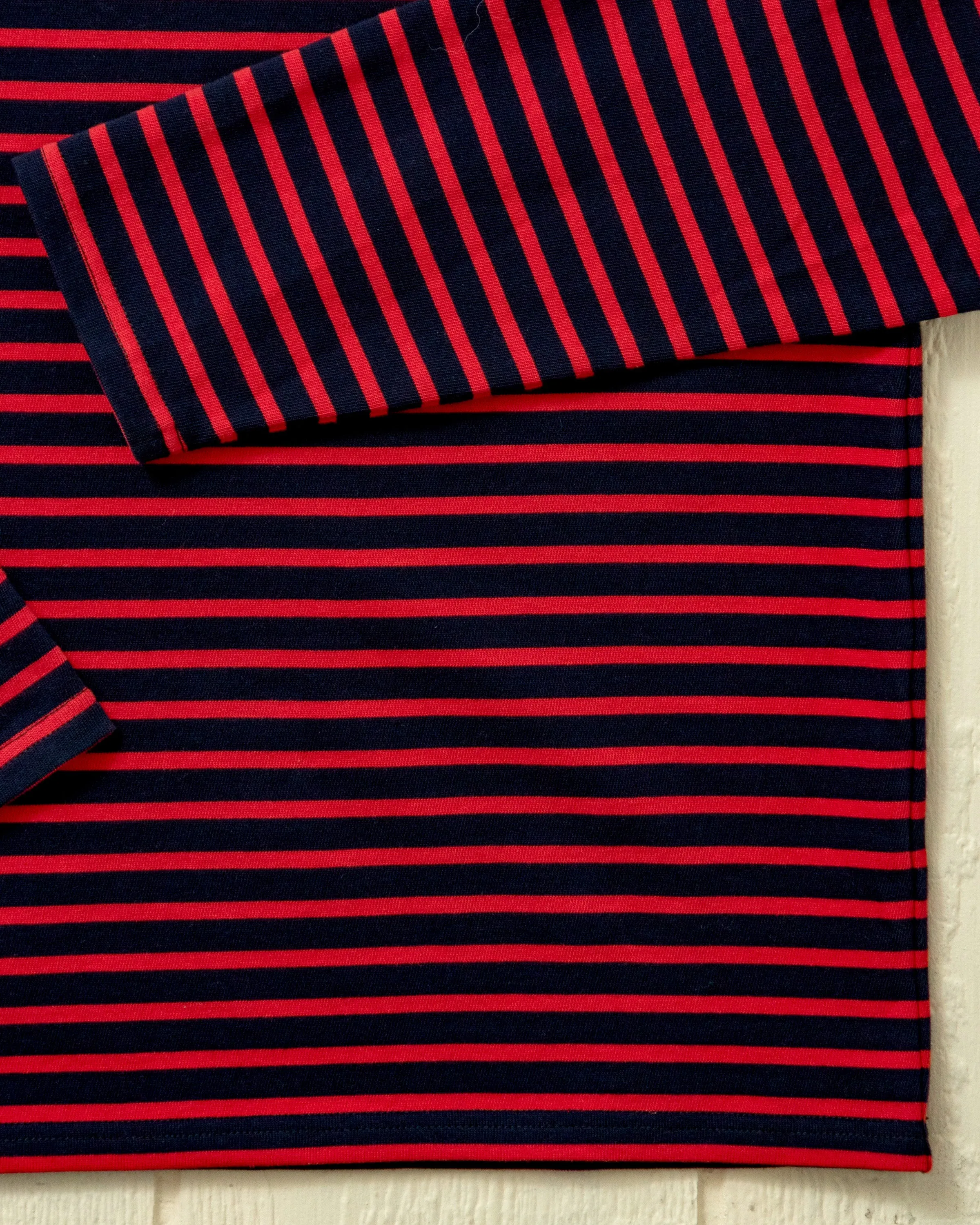 Men's Breton Stripe Boatneck Tee In Navy/Red sold by Quaker Marine Supply product image thumbnail 2