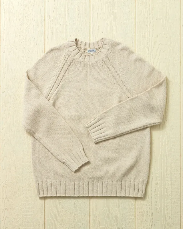 Quaker Crewneck Sweater in Sand made by Quaker Marine Supply