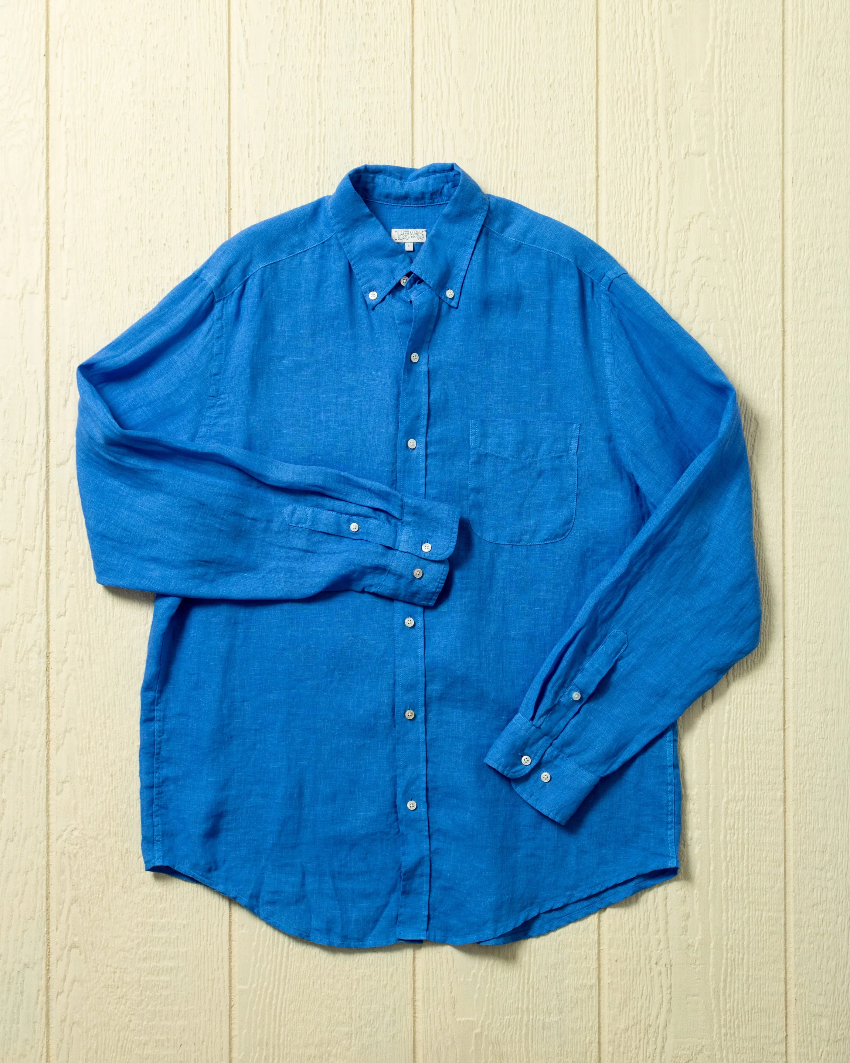 Garment Dyed Linen Shirt in French Blue sold by Quaker Marine Supply product image thumbnail 2