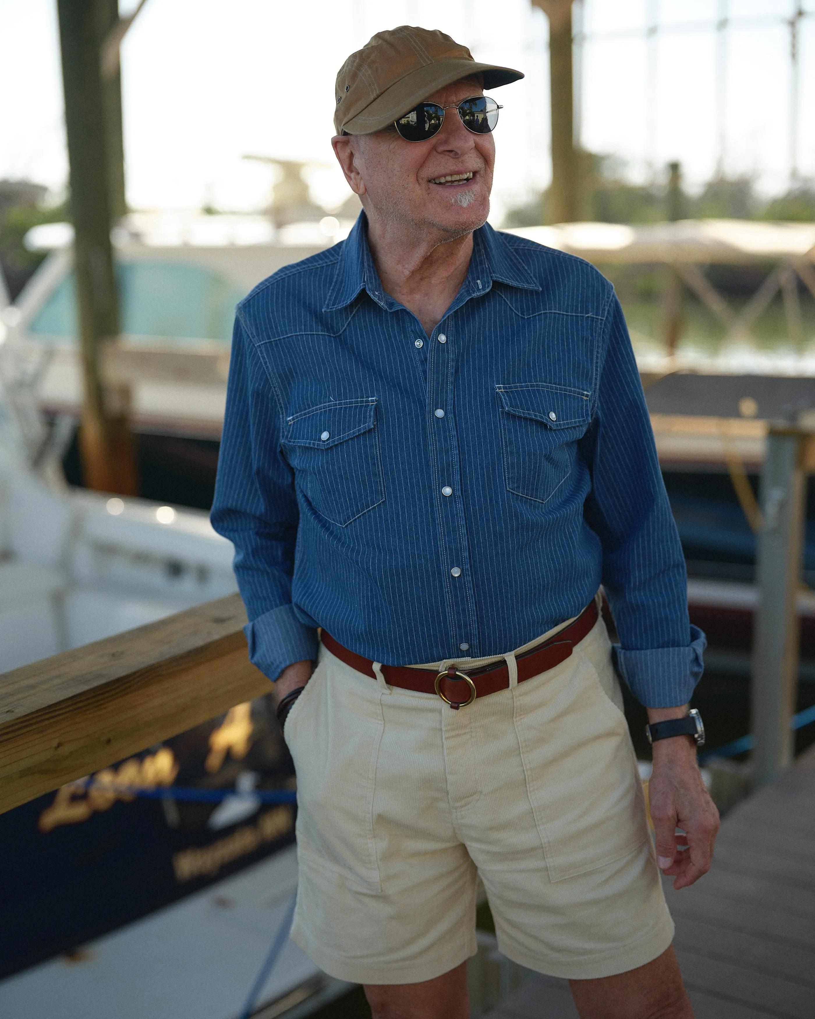 Western Shirt in Denim Pencil Stripe sold by Quaker Marine Supply product image thumbnail 4