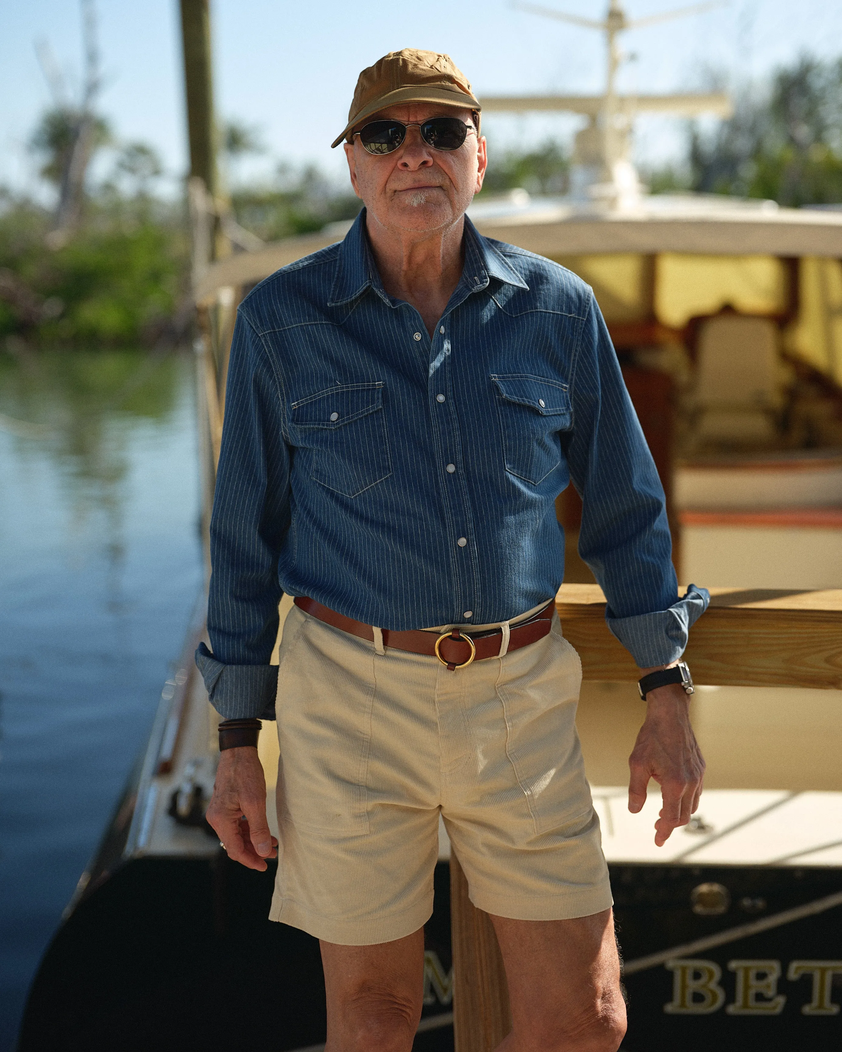 Western Shirt in Denim Pencil Stripe sold by Quaker Marine Supply product image thumbnail 3