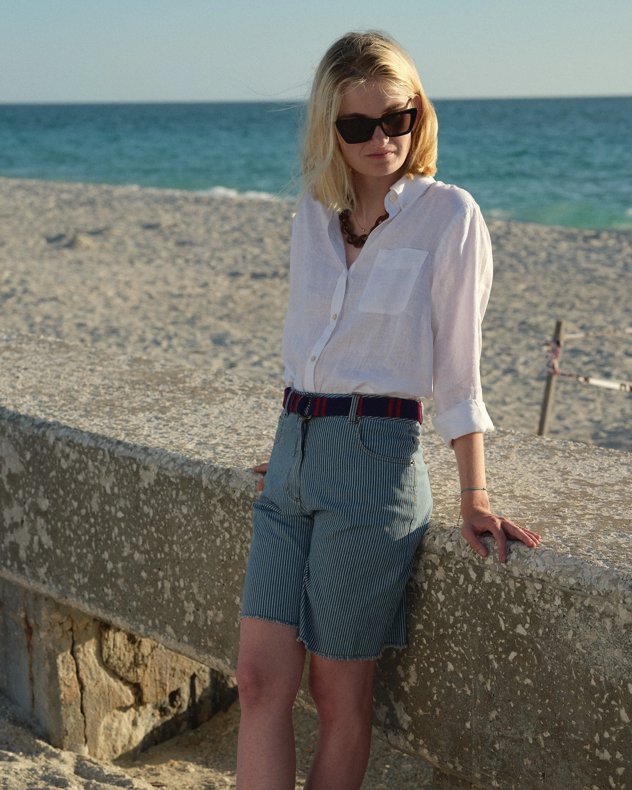 Women's Linen Shirt in Classic White sold by Quaker Marine Supply product image thumbnail 4