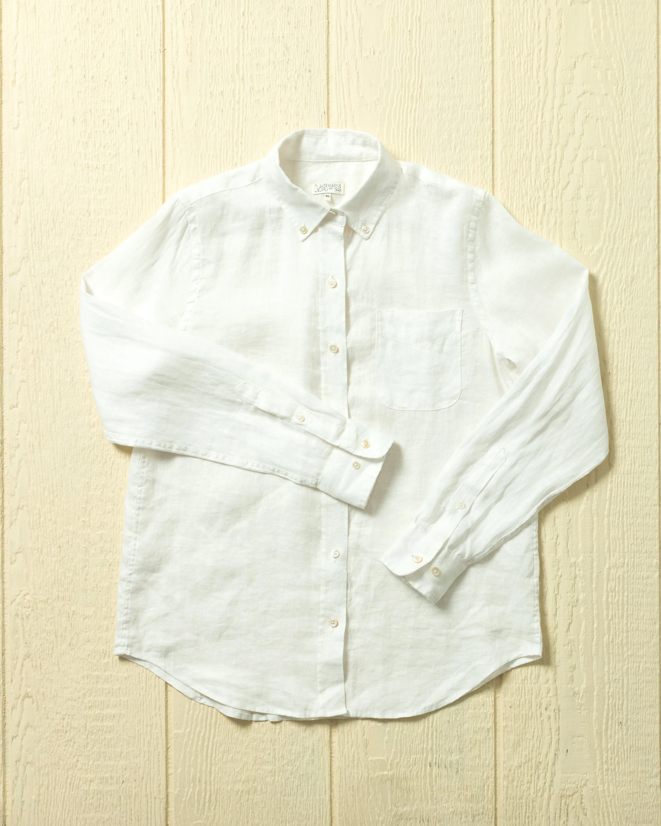 Women's Linen Shirt in Classic White sold by Quaker Marine Supply product image thumbnail 2