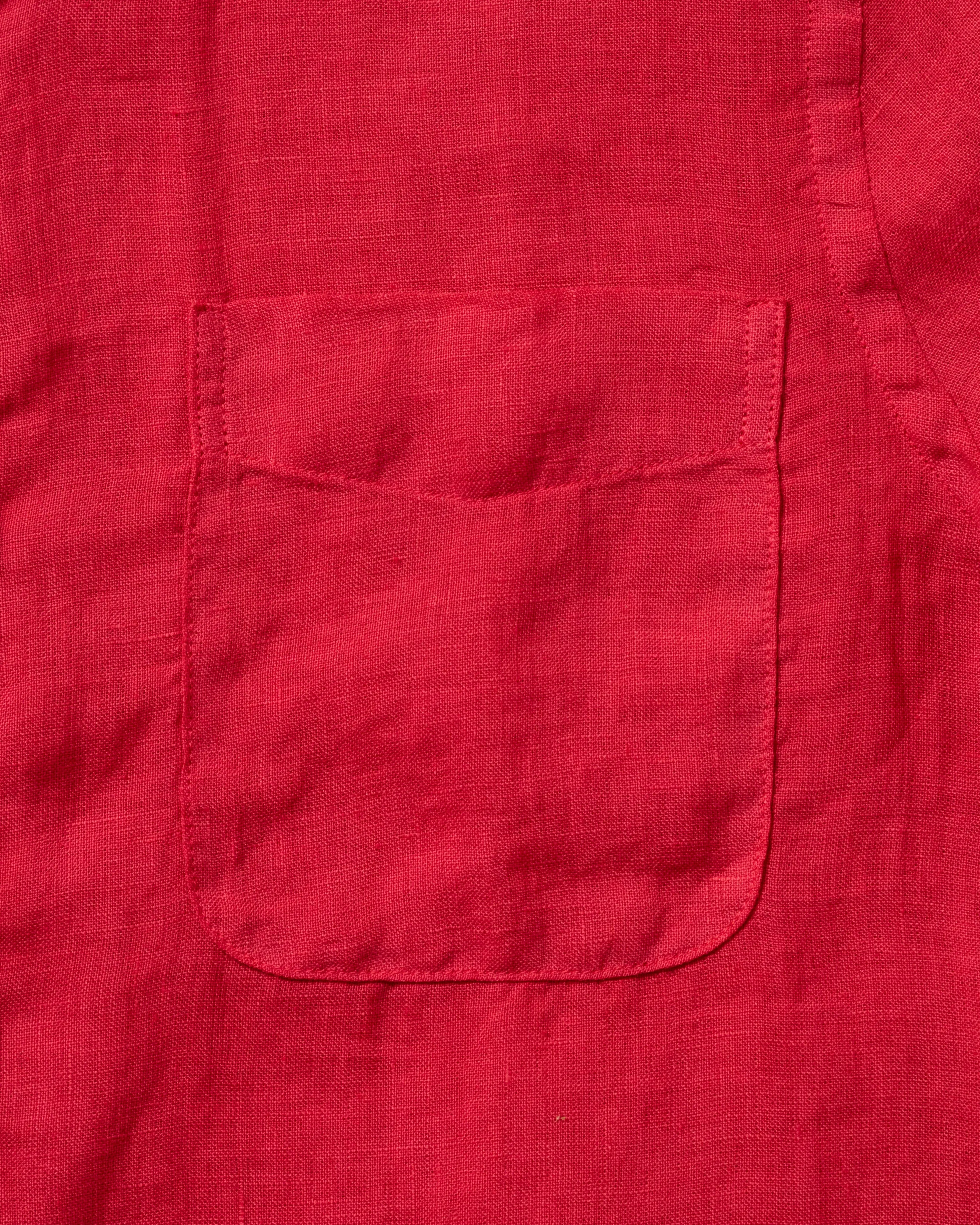 Women's Garment Dyed Linen Shirt in Crimson sold by Quaker Marine Supply product image thumbnail 2