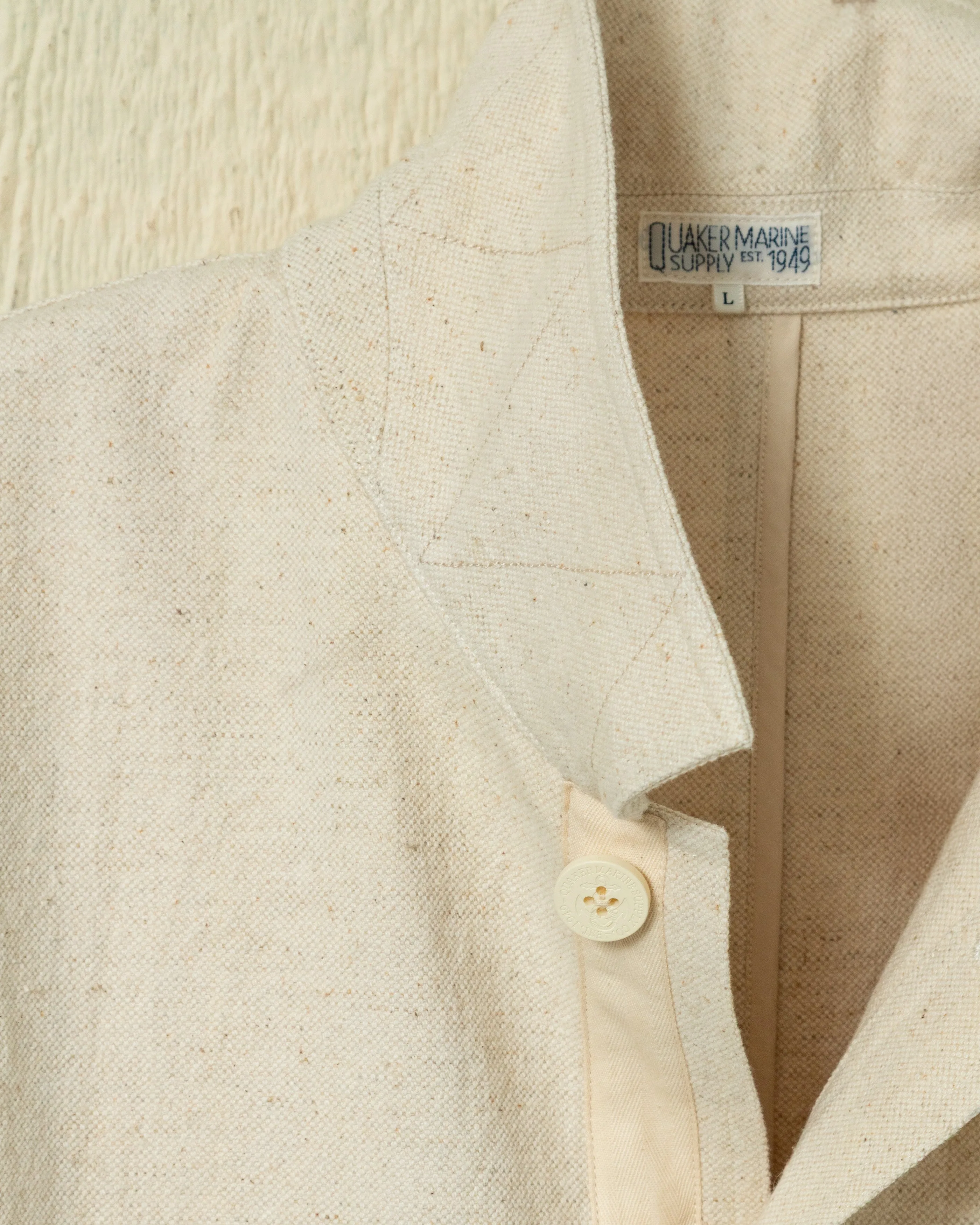 French Workman's Jacket in Rustic Linen Cotton sold by Quaker Marine Supply product image thumbnail 5