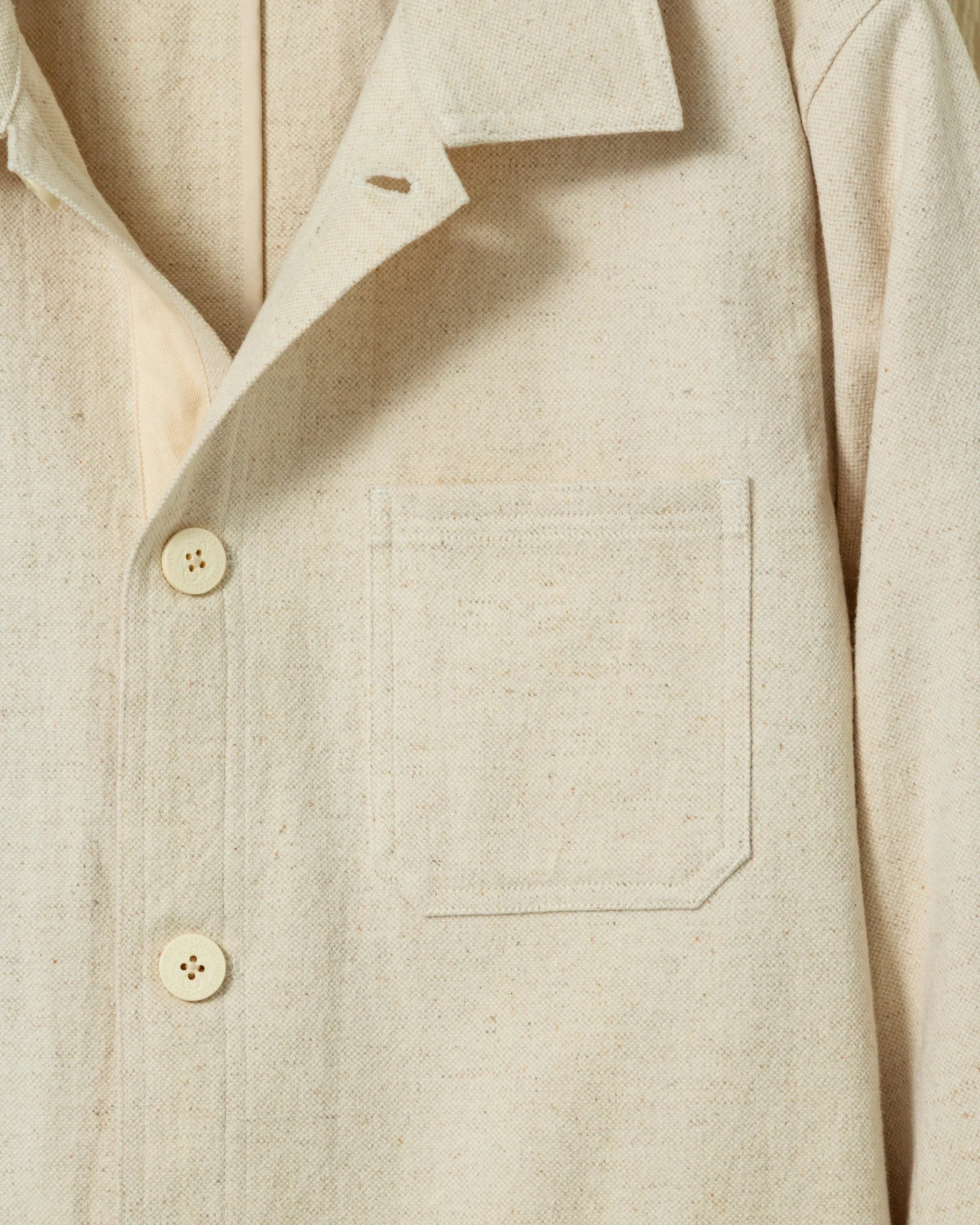 French Workman's Jacket in Rustic Linen Cotton sold by Quaker Marine Supply product image thumbnail 2