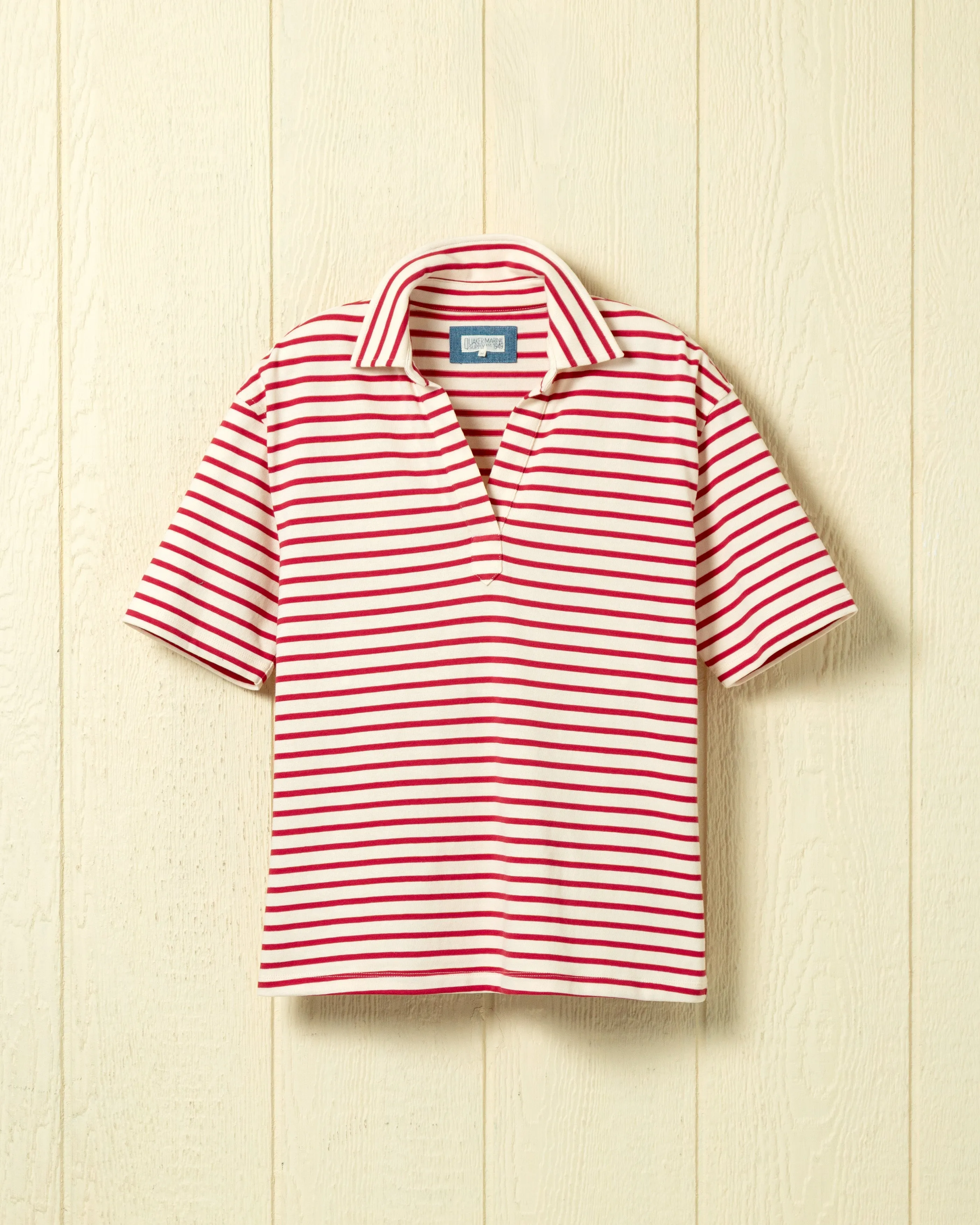 Short Sleeve Inlet in Off White/Red sold by Quaker Marine Supply