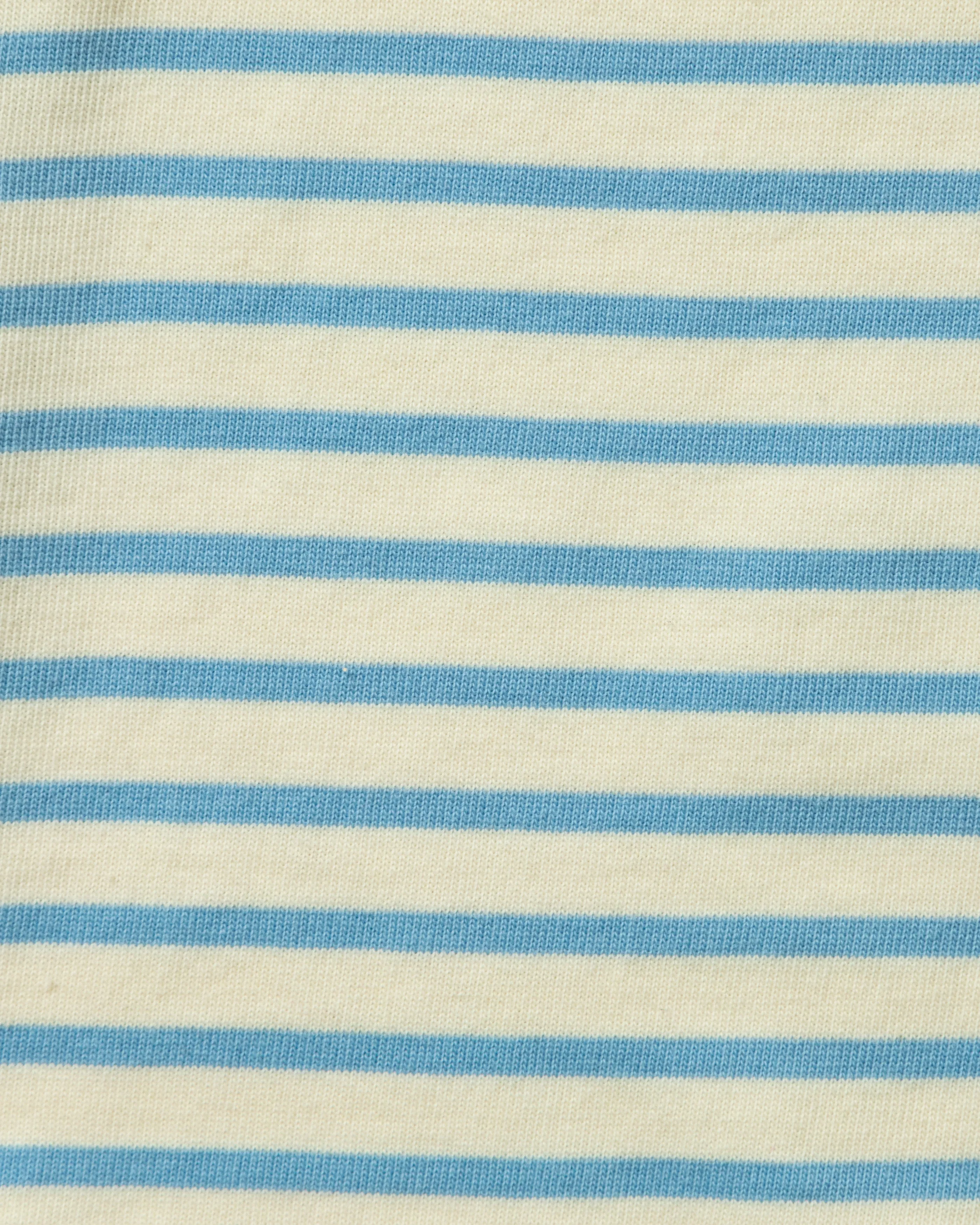 Men's Breton Stripe Boatneck Tee in Off White/Sky sold by Quaker Marine Supply product image thumbnail 2