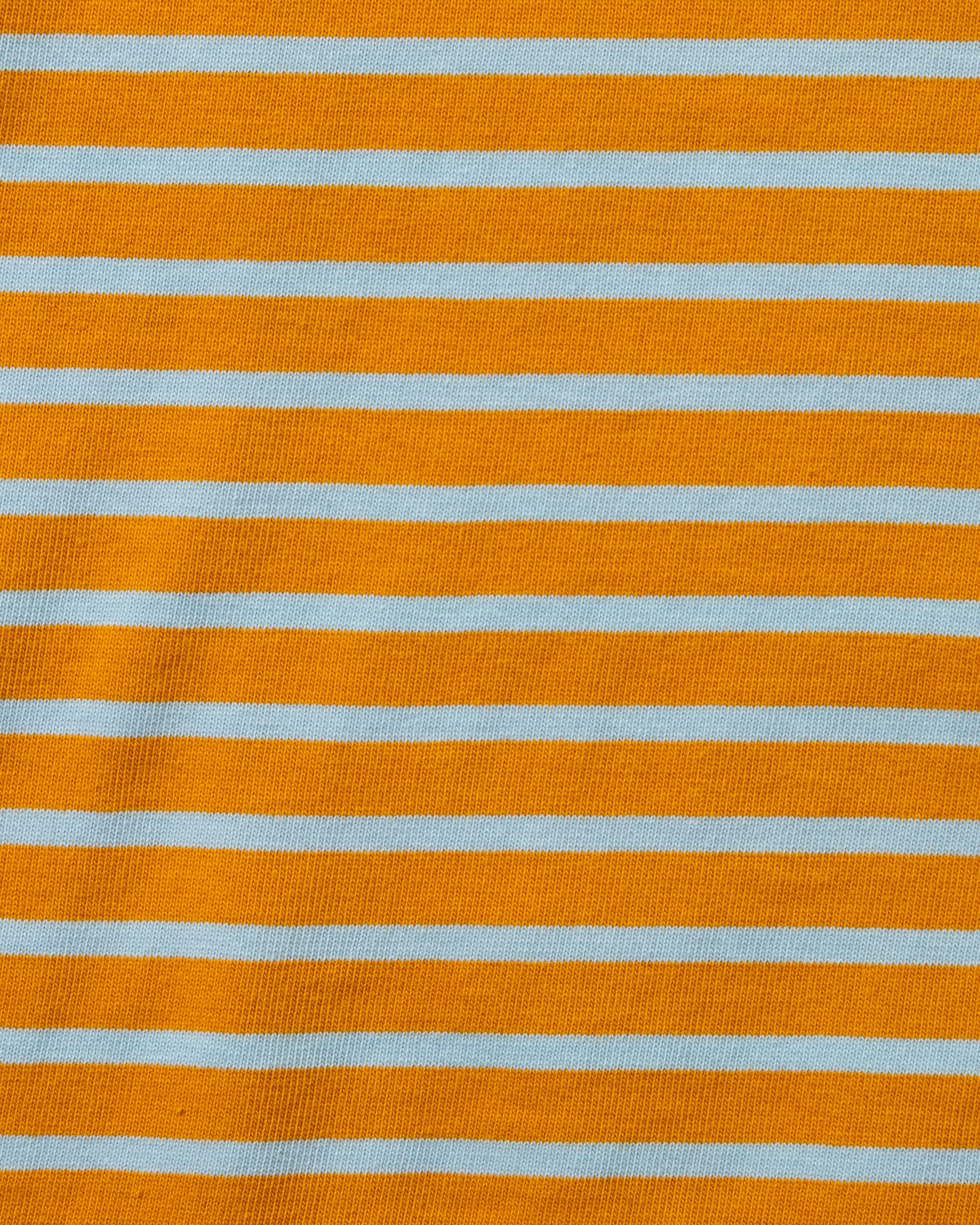 Men's Breton Stripe Boatneck Tee in Amber/Chambray sold by Quaker Marine Supply product image thumbnail 3