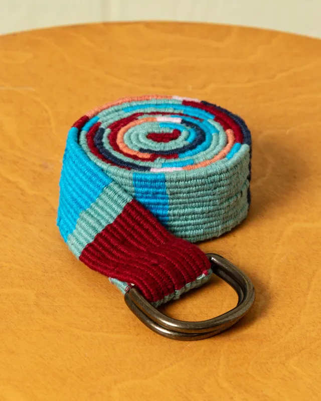 D-Ring Belt in Blue Regimental Multi Stripe made by Quaker Marine Supply