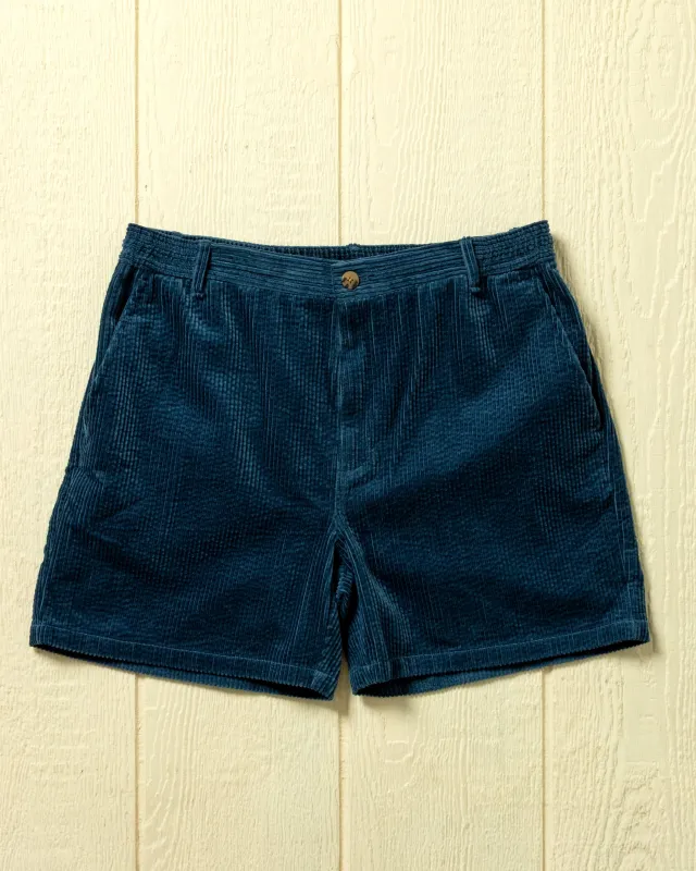 Cove Short in Navy Seersucker Corduroy made by Quaker Marine Supply
