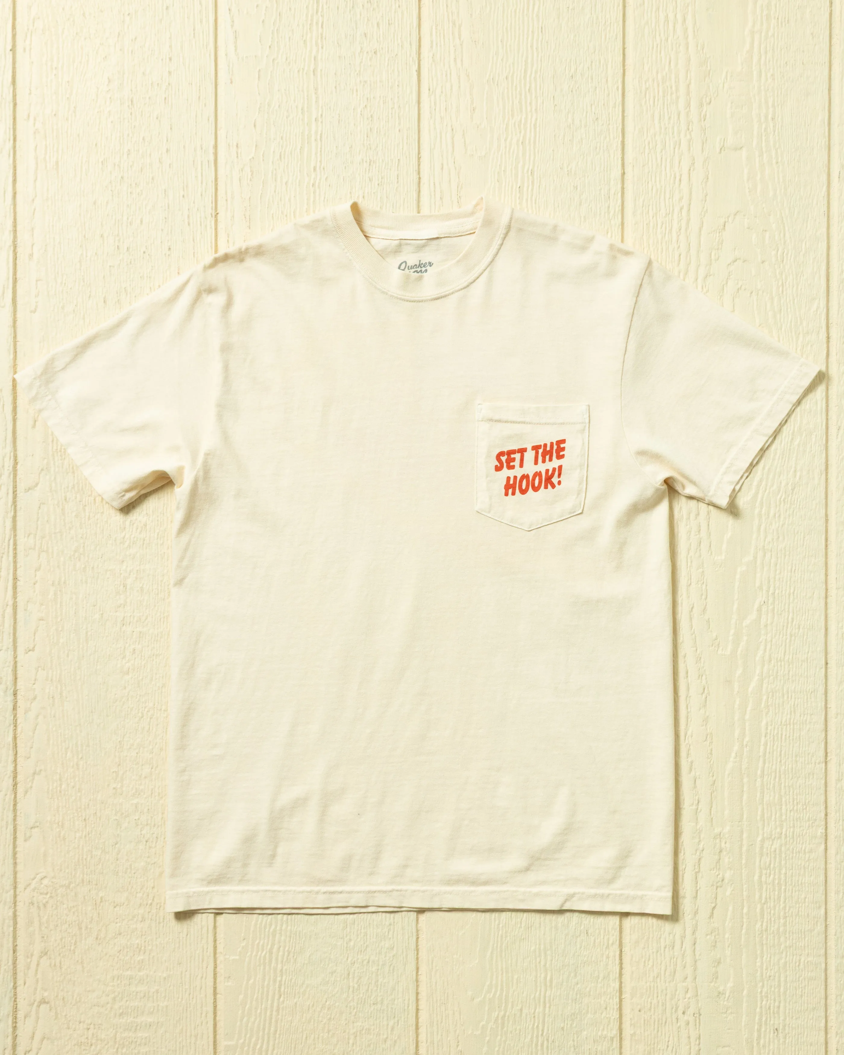 Heidarvatn x QMS Tee in Natural sold by Quaker Marine Supply