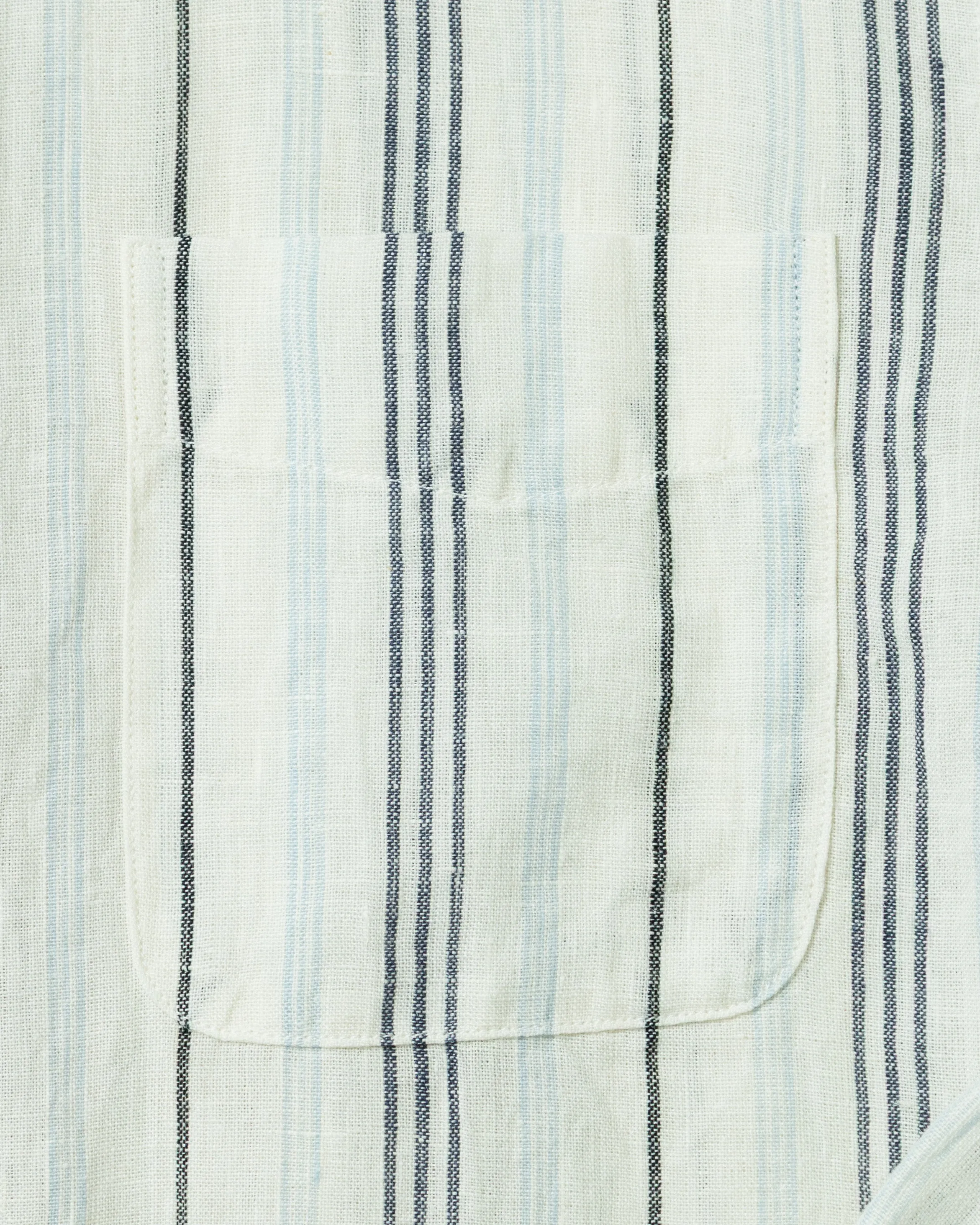 Cotton Linen Variable Stripe Shirt in Atlantic Blue sold by Quaker Marine Supply product image thumbnail 3