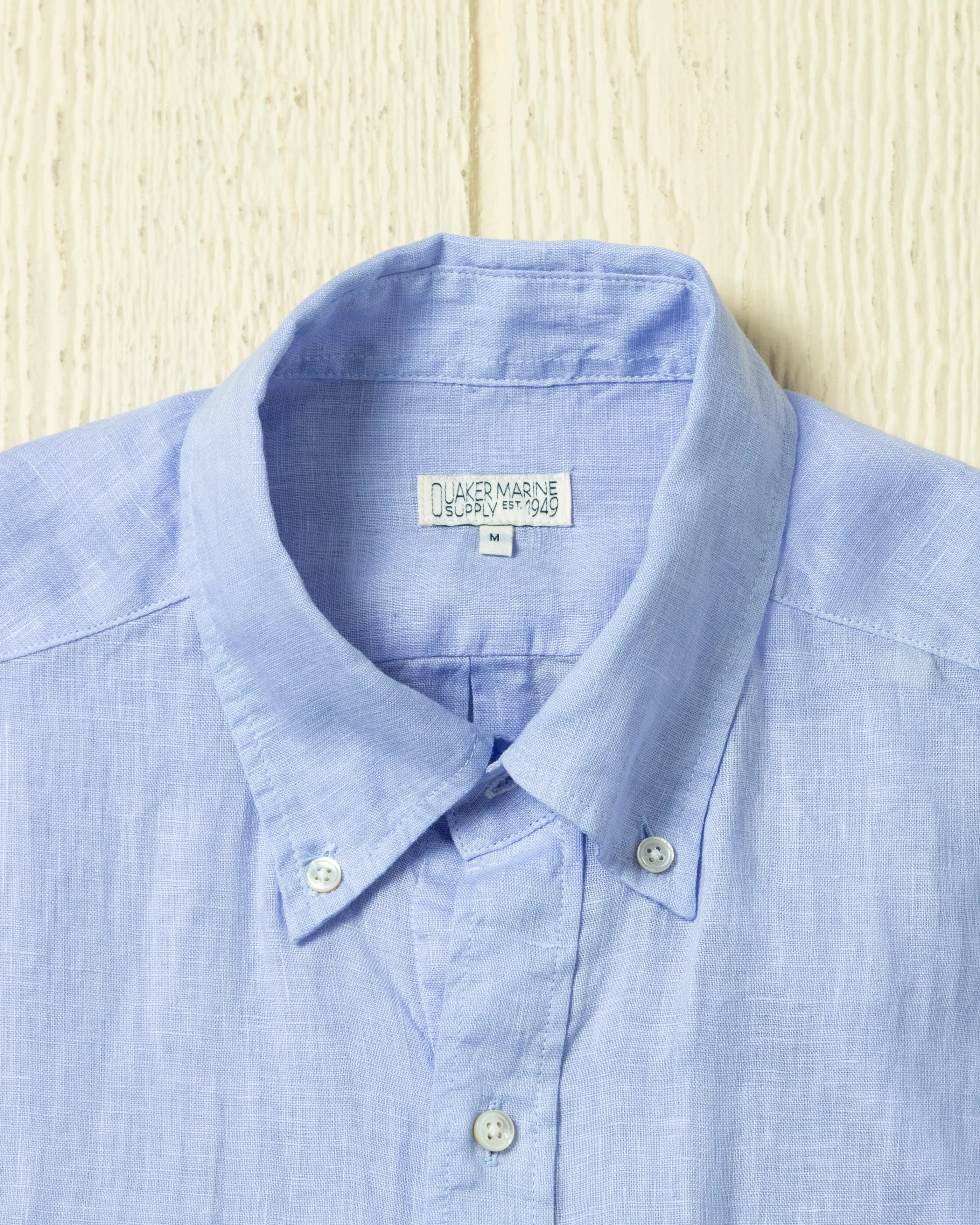 Garment Dyed Linen Shirt in Lagoon sold by Quaker Marine Supply product image thumbnail 4