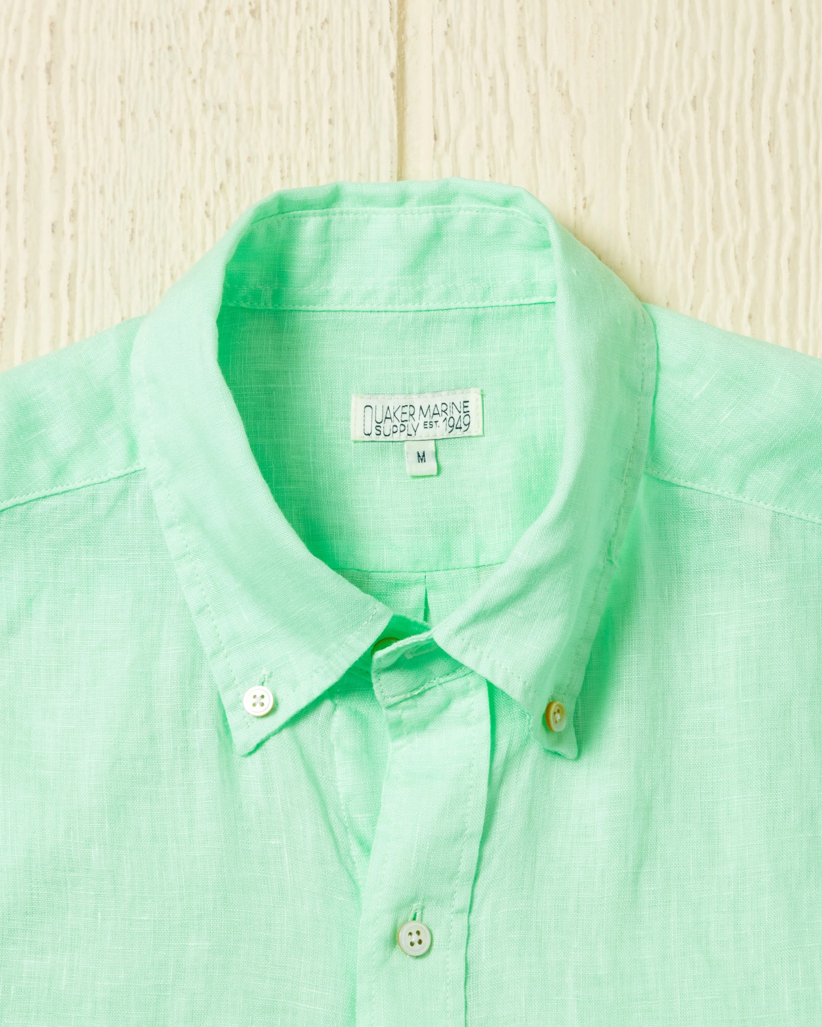 Garment Dyed Linen Shirt in Mint sold by Quaker Marine Supply product image thumbnail 4