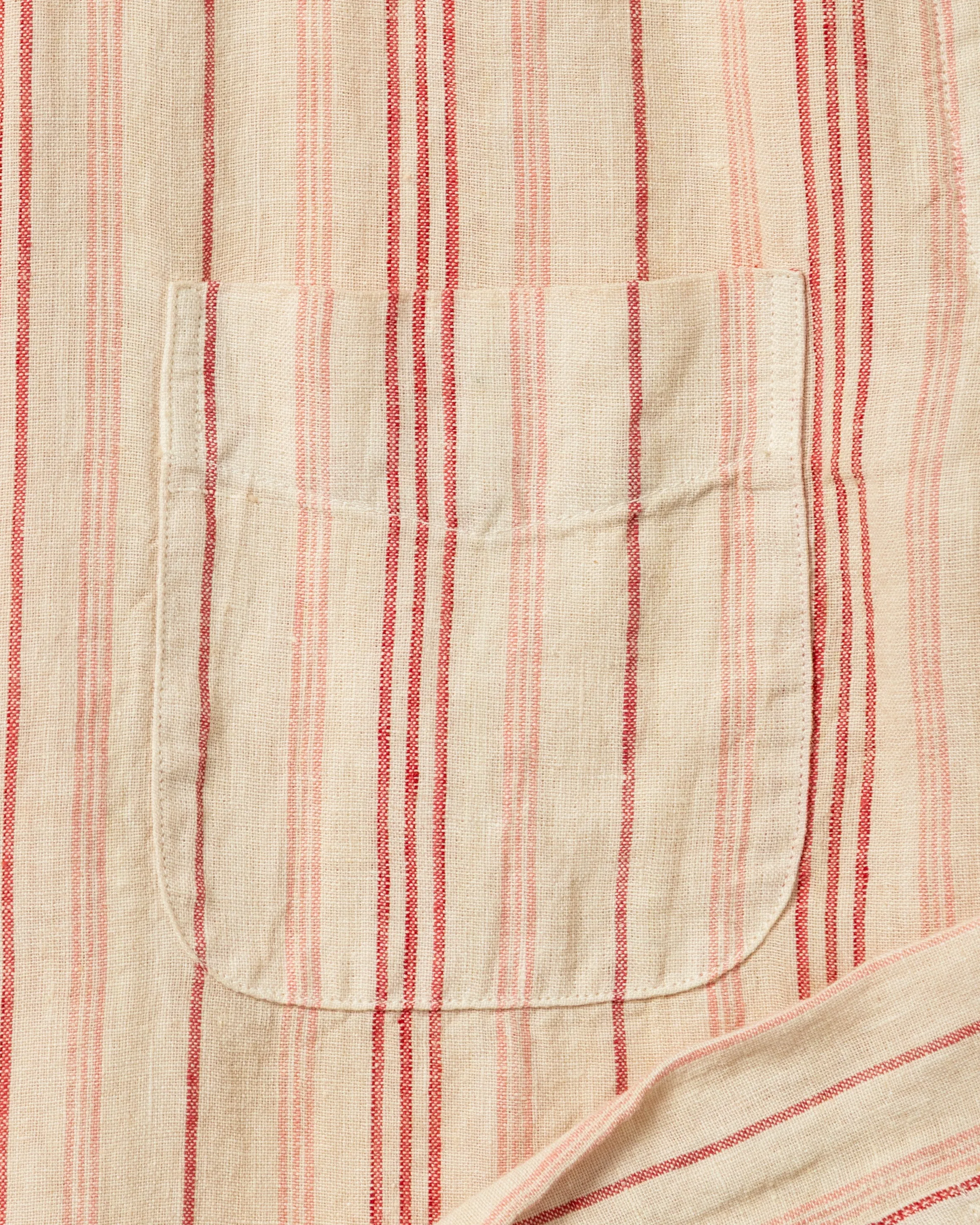 Antique Cotton Linen Variable Stripe Shirt in Faded Red sold by Quaker Marine Supply product image thumbnail 3