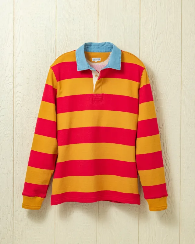 Rockland Rugby in Crimson/Gold made by Quaker Marine Supply