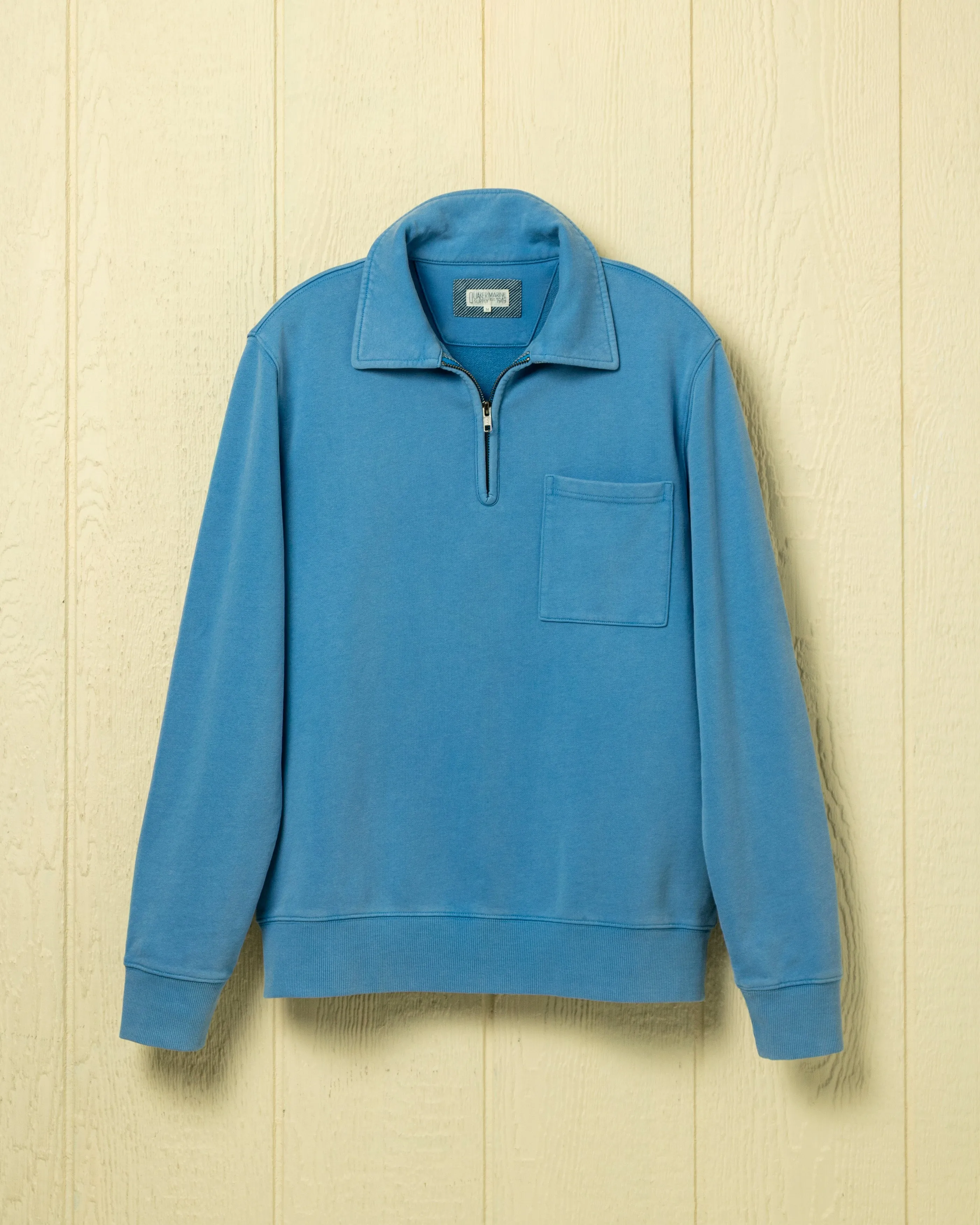 Salt Washed Chilmark 1/4 Zip Pullover in Chambray sold by Quaker Marine Supply product image thumbnail 2