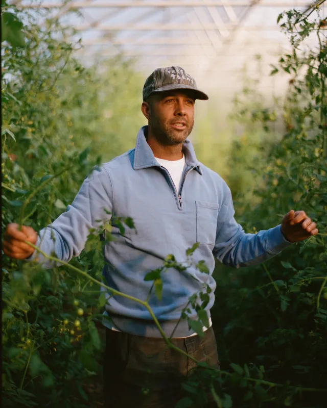 Salt Washed Chilmark 1/4 Zip Pullover in Chambray made by Quaker Marine Supply