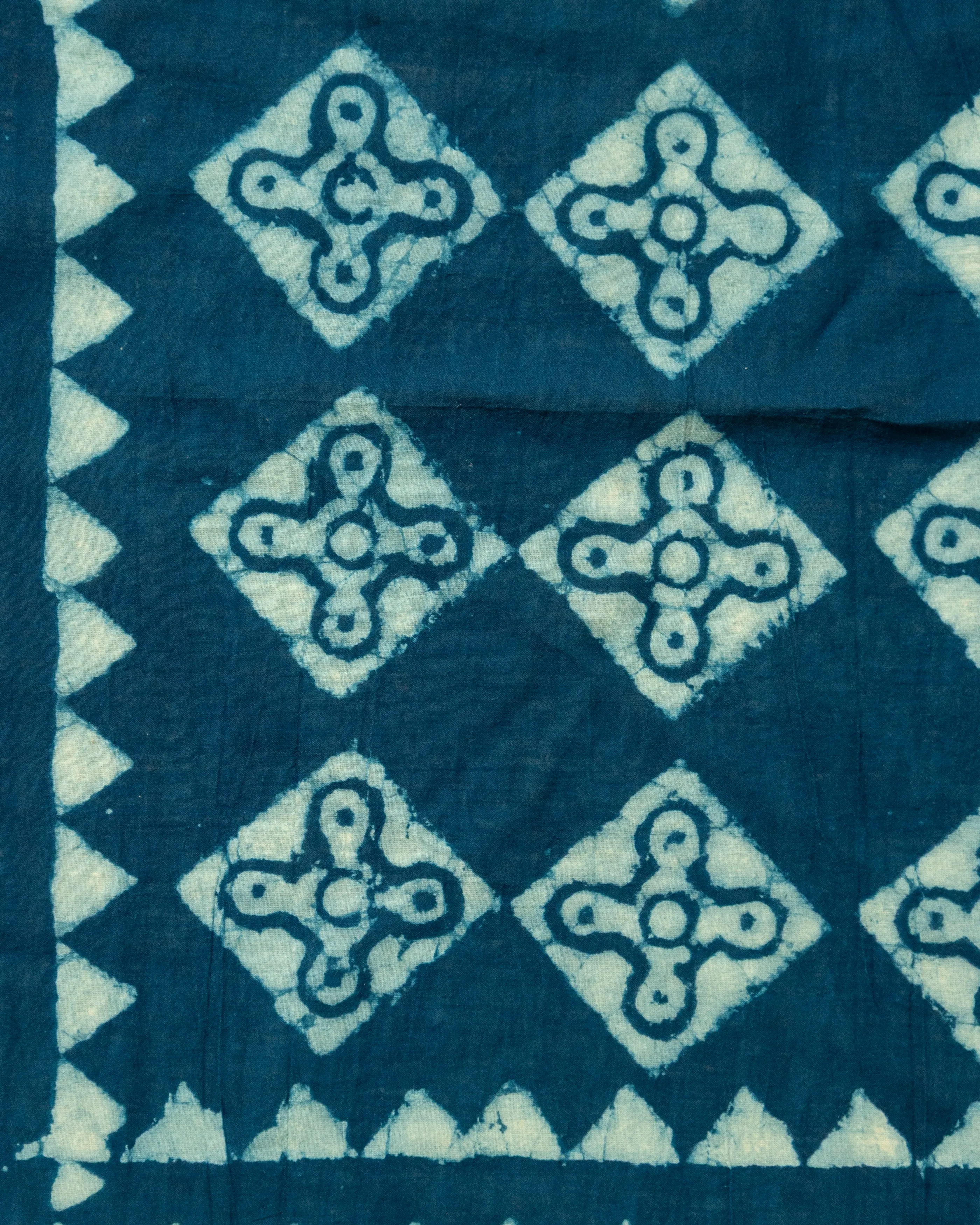 Hand Blocked Bandana in Indigo Geometric sold by Quaker Marine Supply product image thumbnail 2