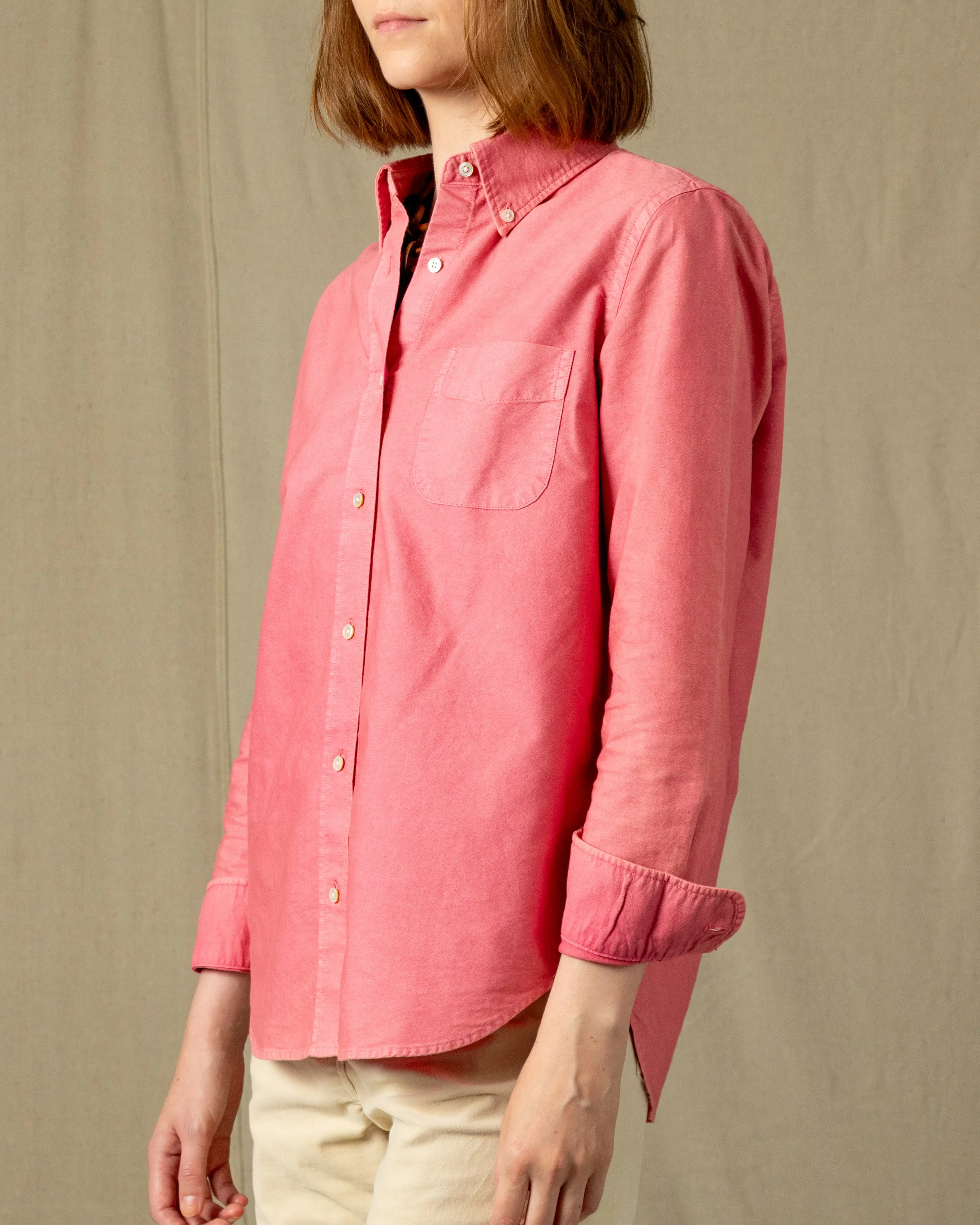 Women's Garment Dyed Oxford Shirt in Faded Red sold by Quaker Marine Supply product image thumbnail 3