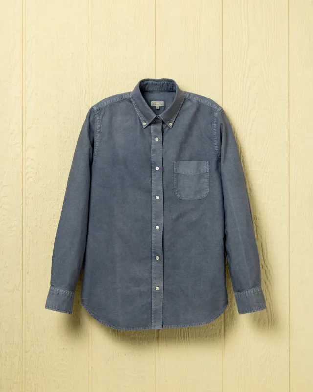 Women's Garment Dyed Oxford Shirt in Ink made by Quaker Marine Supply