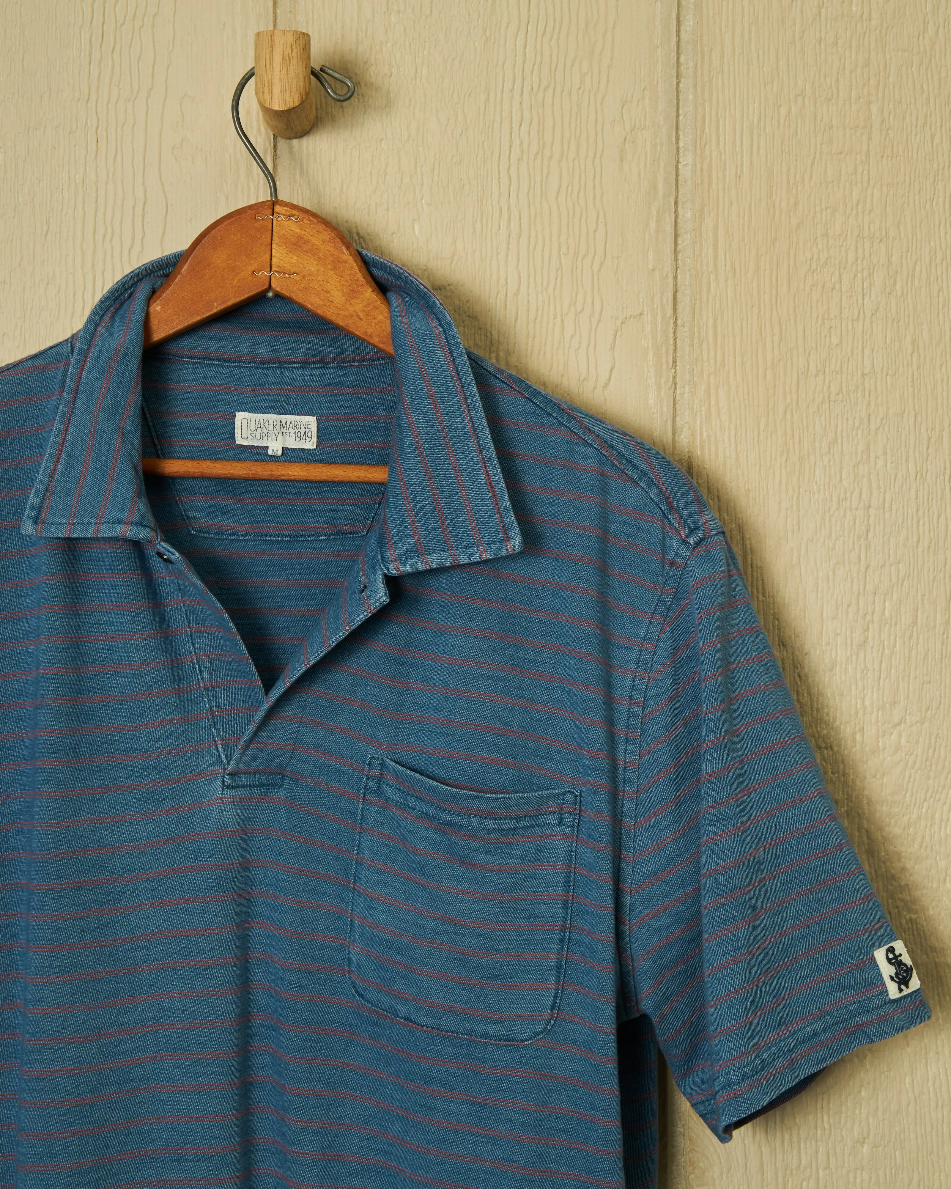Indigo Polo in Red/Blue Double Stripe sold by Quaker Marine Supply product image thumbnail 2