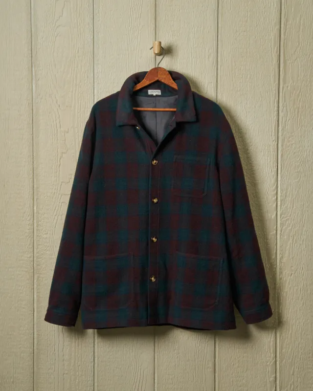 Wool French Workman’s Jacket in Muted Tartan sold by Quaker Marine Supply