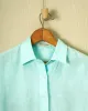 Women's Linen Shirt in Seafoam sold by Quaker Marine Supply