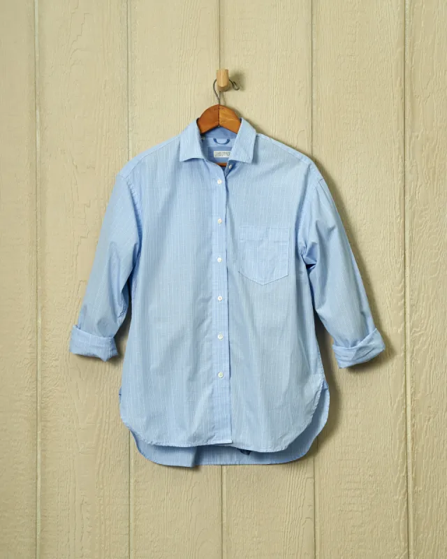 Women's Sea-Washed Shirt in Blue Check Plaid sold by Quaker Marine Supply
