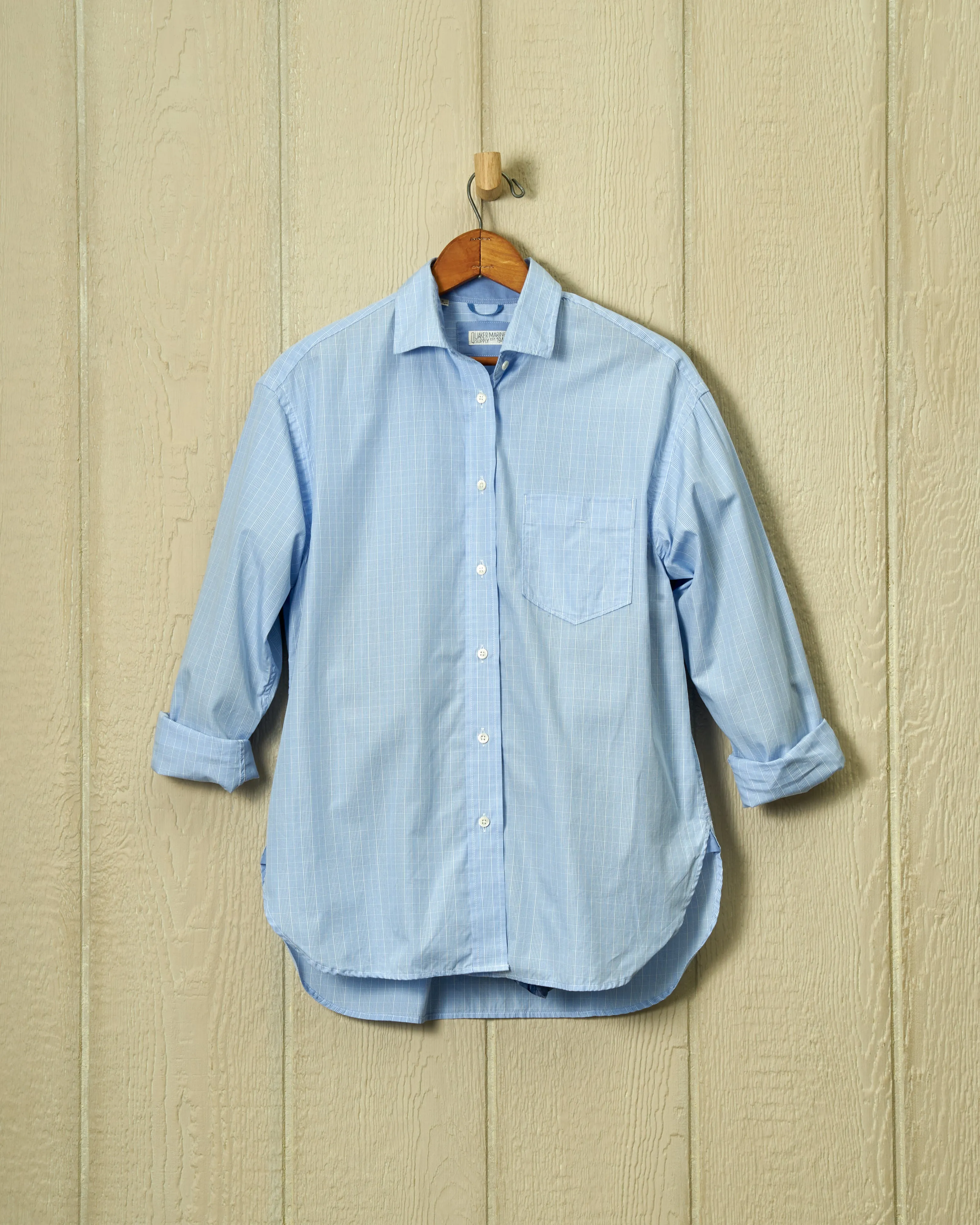 Women's Sea-Washed Shirt in Blue Check Plaid sold by Quaker Marine Supply