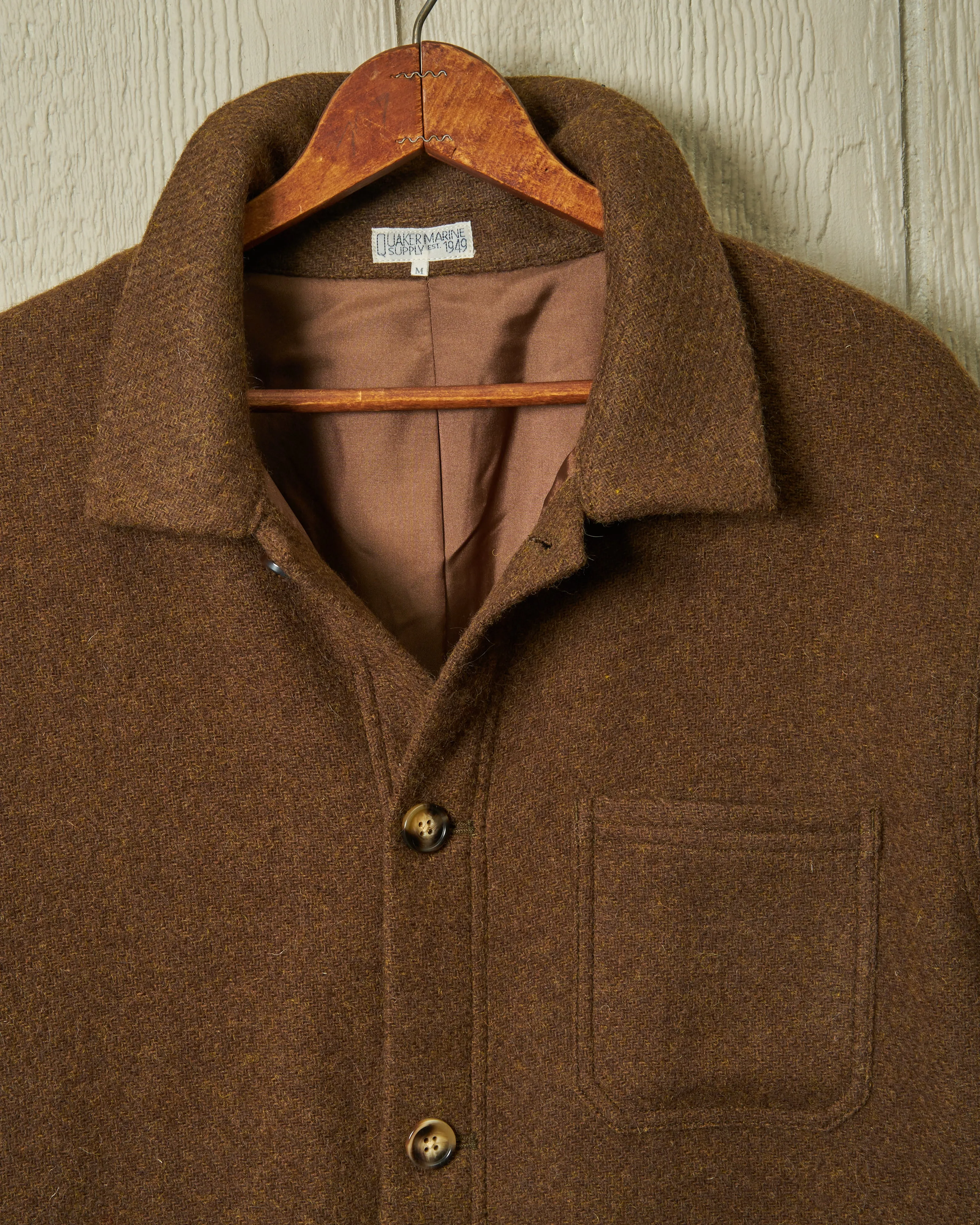 Shetland Wool French Workman’s Jacket in Brown Heather sold by Quaker Marine Supply product image thumbnail 2