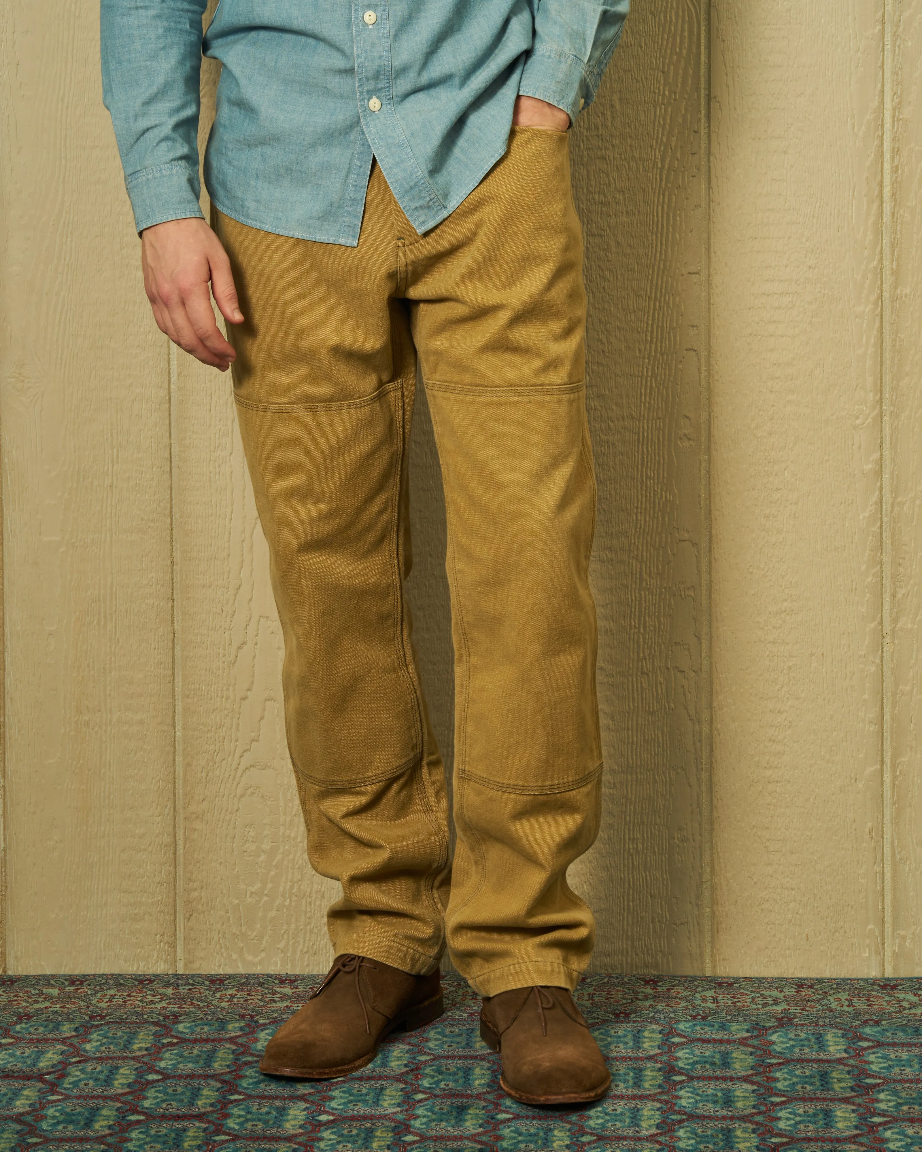 Double Knee Pant in British Khaki sold by Quaker Marine Supply