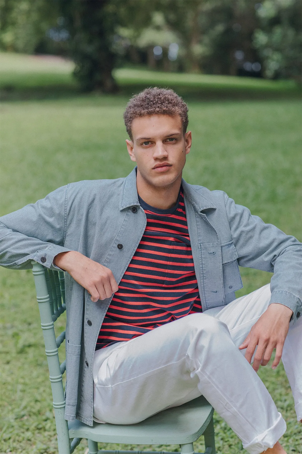 Mariner Knit Shirt in Red/Navy sold by Quaker Marine Supply product image thumbnail 4