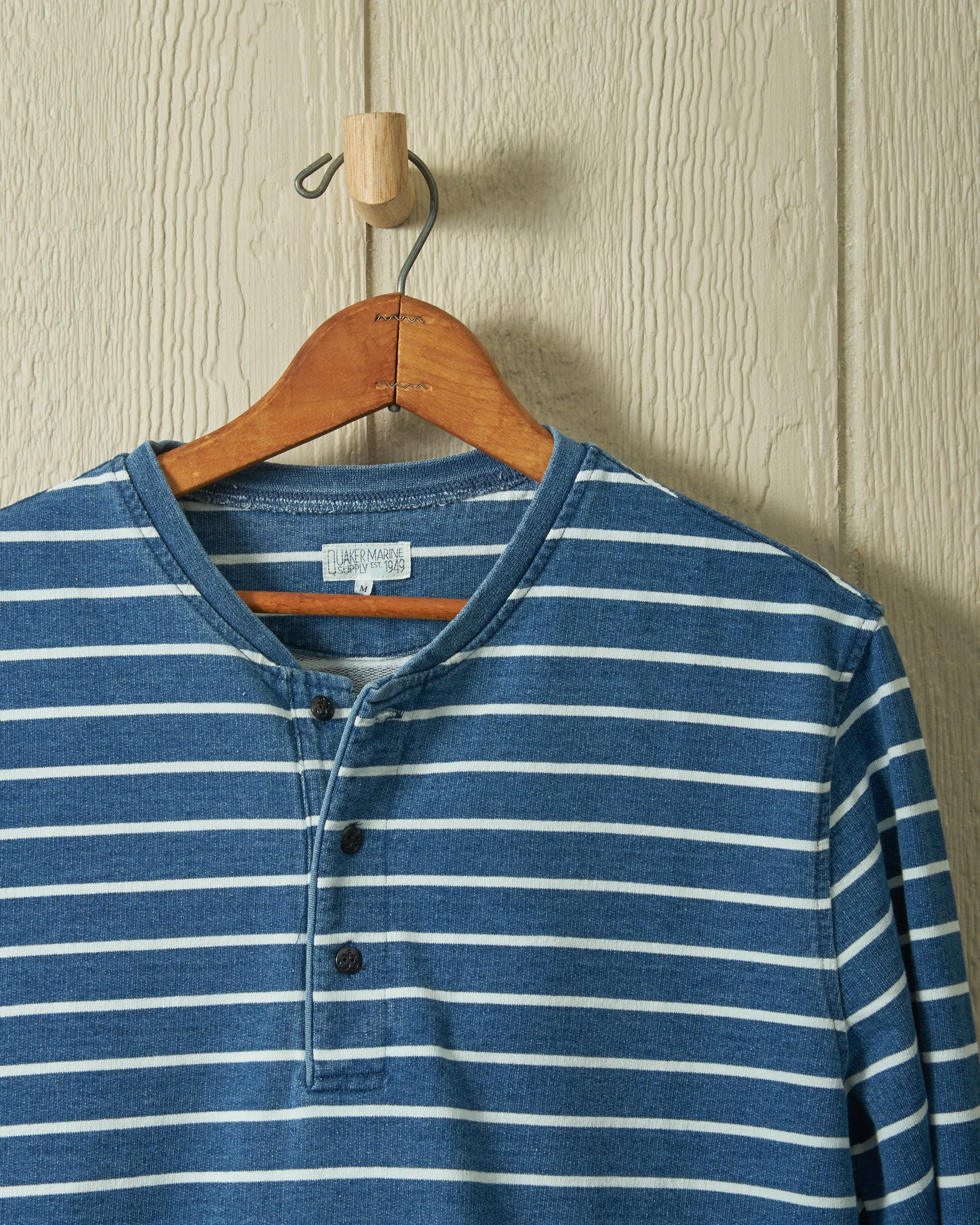 Indigo Henley in Striped Jersey sold by Quaker Marine Supply product image thumbnail 2