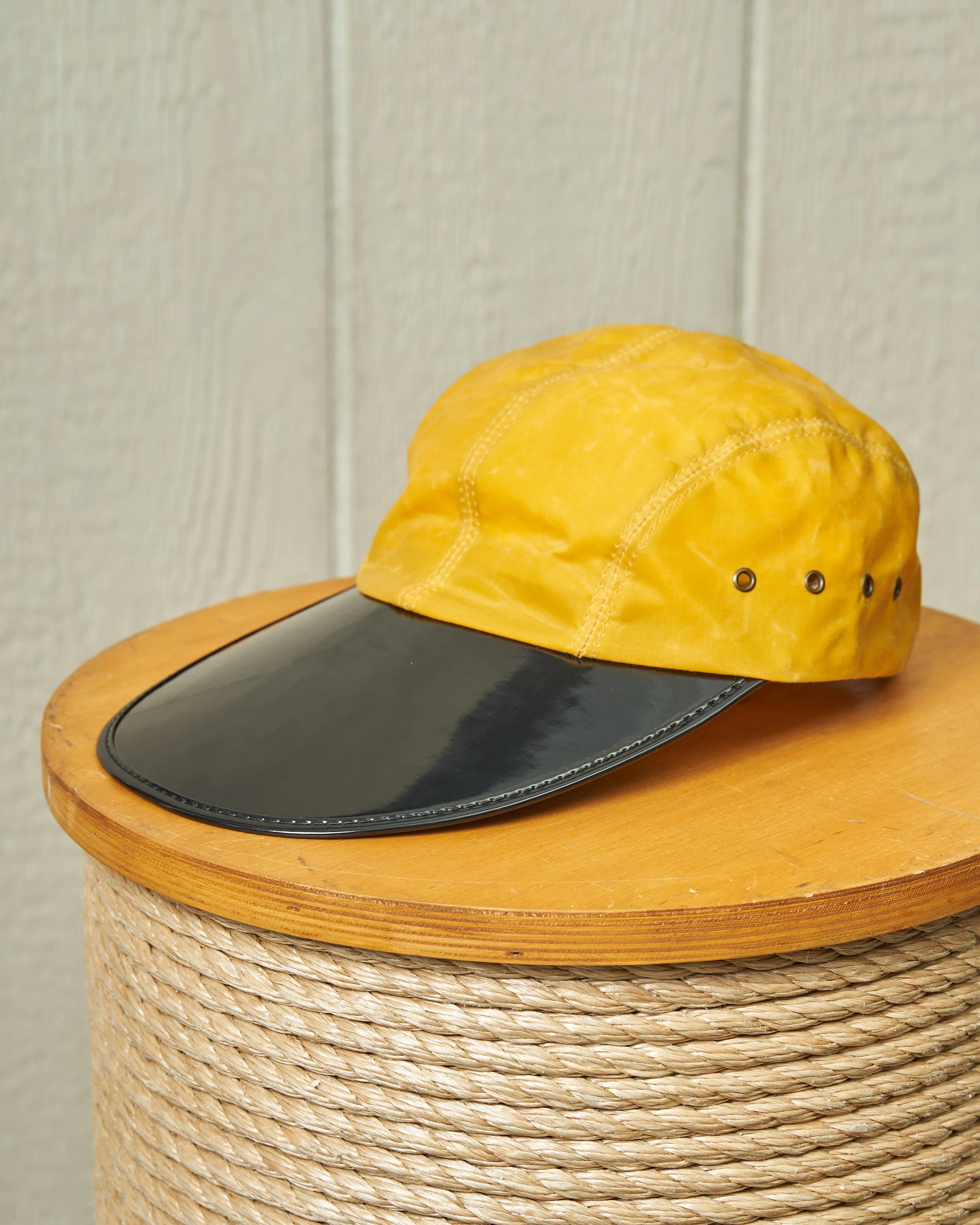 Oysterman in Yellow Waxed Canvas sold by Quaker Marine Supply