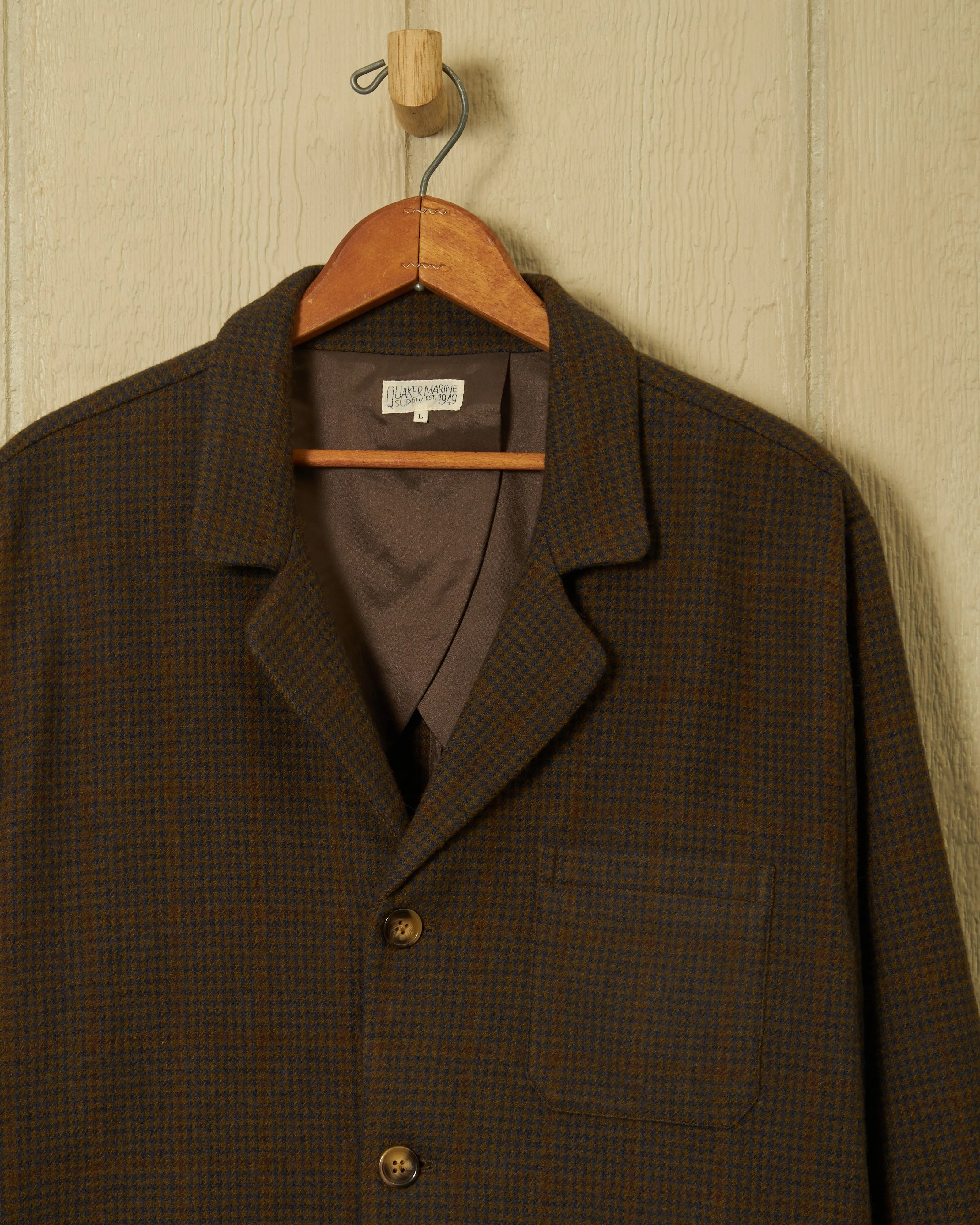 Wool Loafer Jacket in Navy/Acorn Houndstooth sold by Quaker Marine Supply product image thumbnail 4