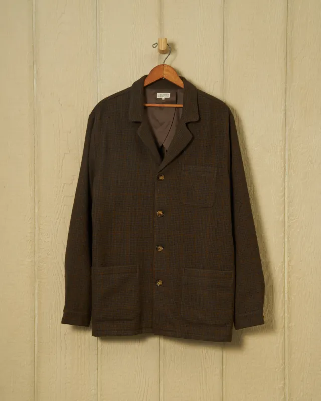 Wool Loafer Jacket in Navy/Acorn Houndstooth sold by Quaker Marine Supply