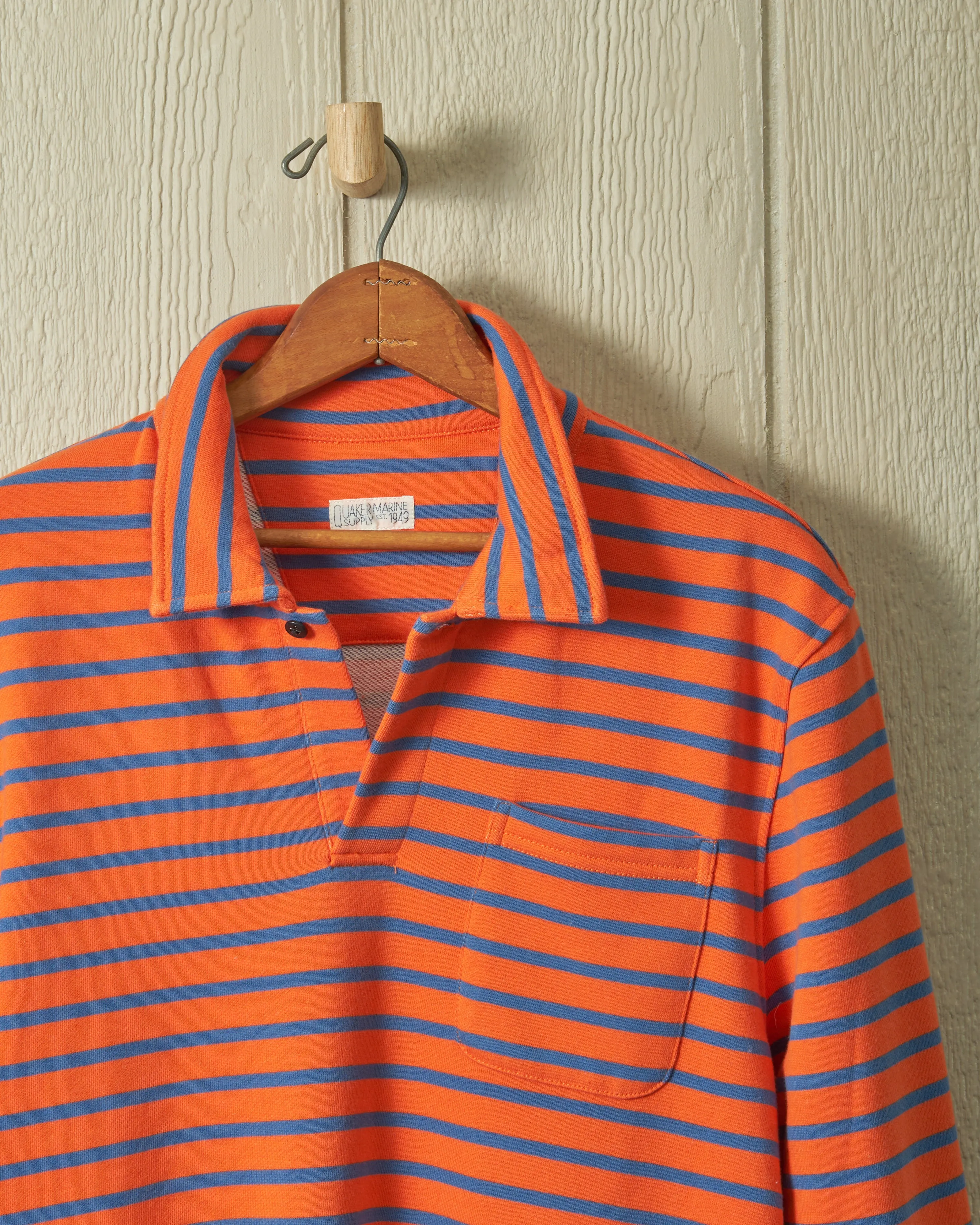 Acadia Polo in Coral/Mid-Blue Loopback Terry sold by Quaker Marine Supply product image thumbnail 2