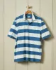 Indigo Polo in Blue/White Rugby Stripe sold by Quaker Marine Supply