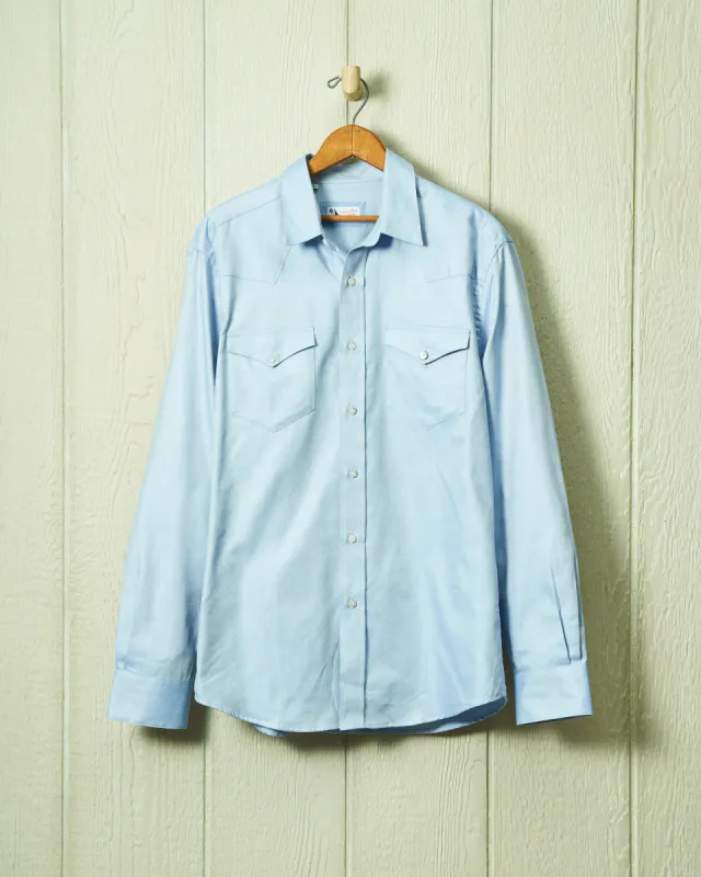Western Sea-Washed Shirt in Royal Oxford sold by Quaker Marine Supply