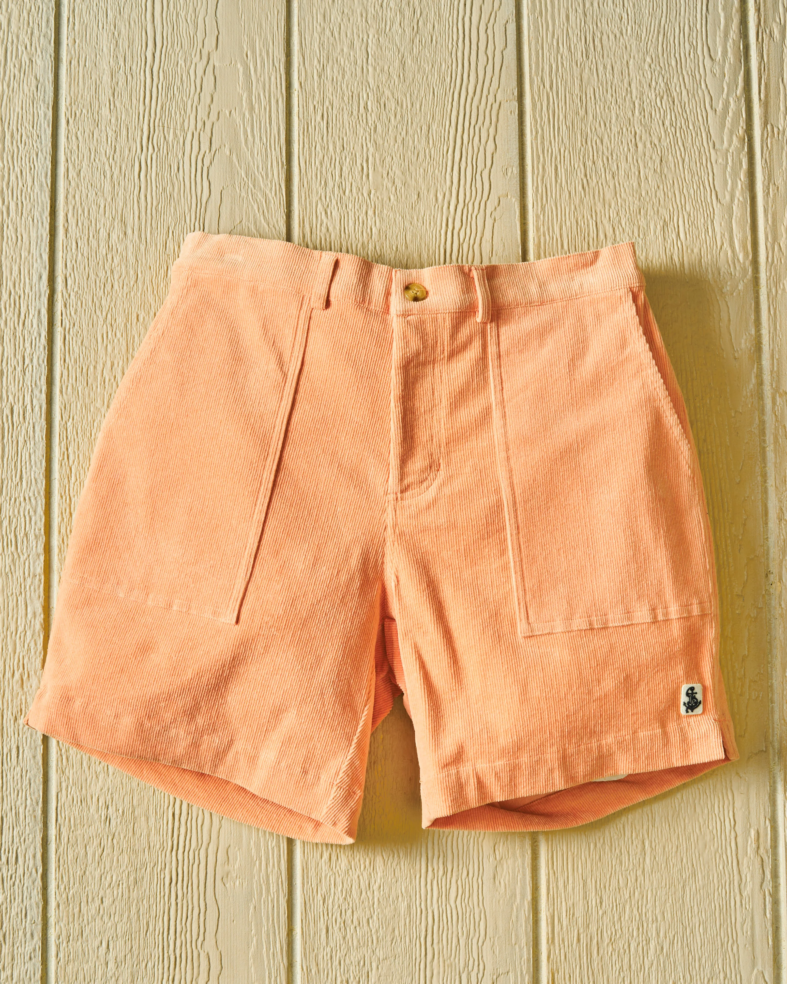 Ventura Short in Salmon Corduroy sold by Quaker Marine Supply