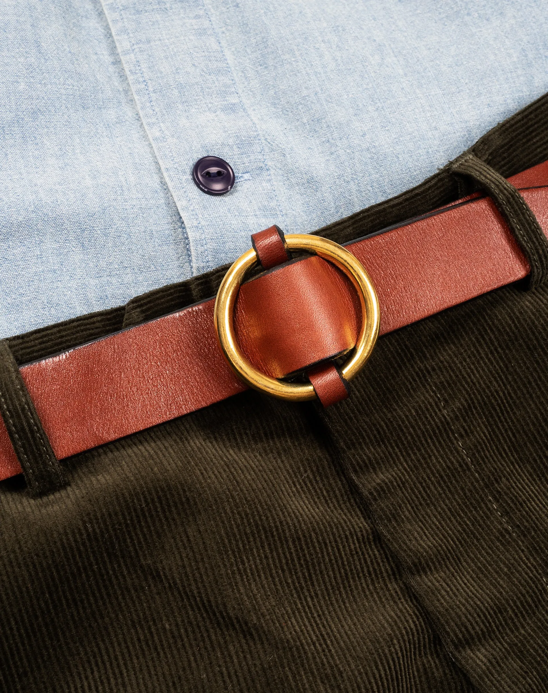 Bridle Strap Belt with Ring Buckle in Oak Bark sold by Quaker Marine Supply product image thumbnail 2