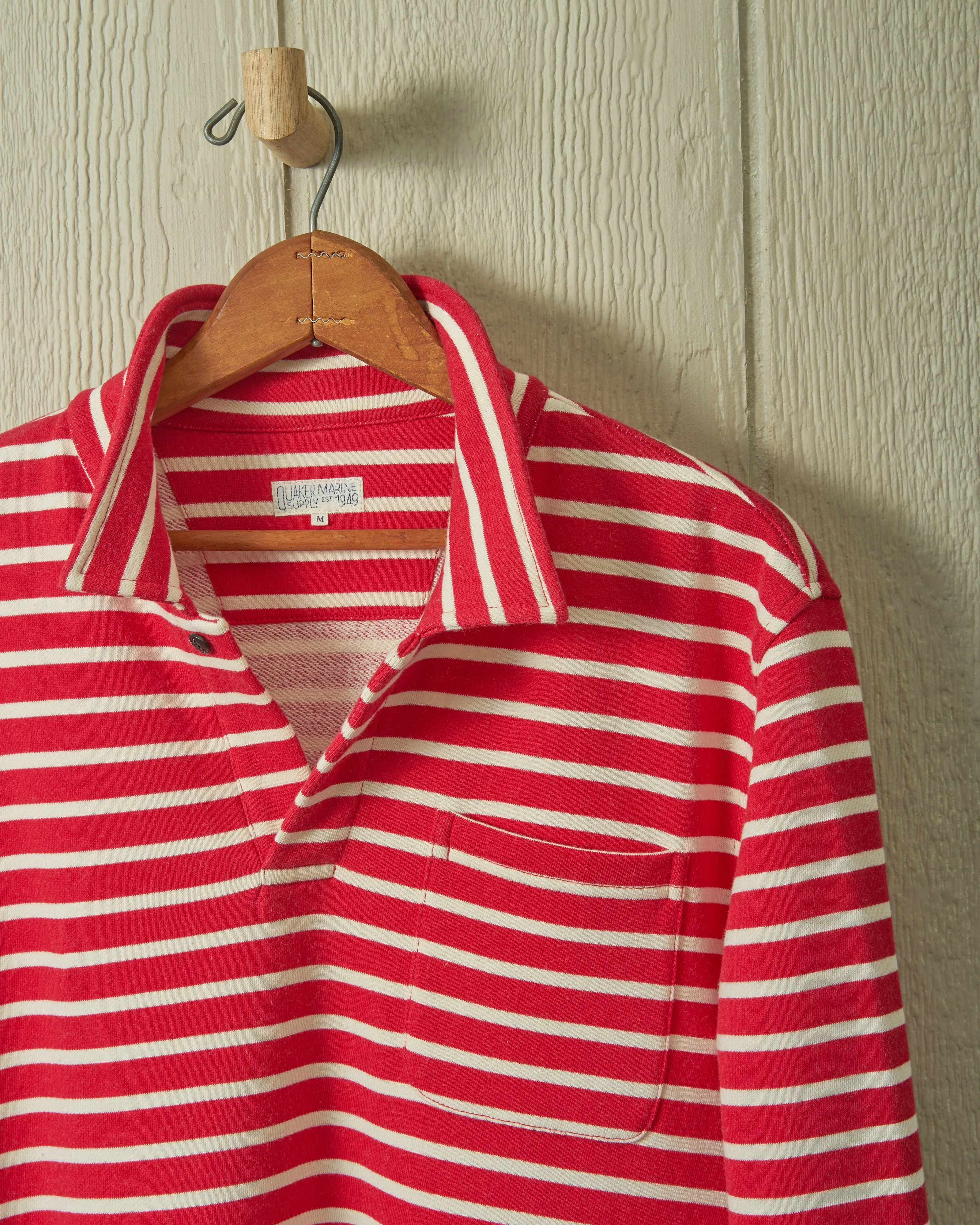 Acadia Polo in Breton Red/Cream Loopback Terry sold by Quaker Marine Supply product image thumbnail 3