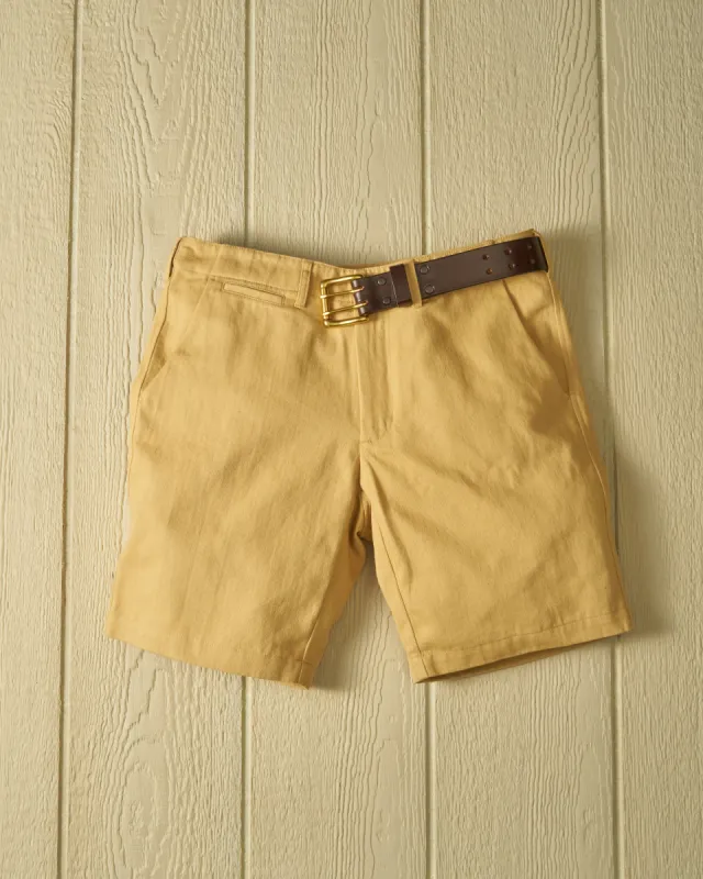 Camden Short in Khaki Herringbone Twill sold by Quaker Marine Supply