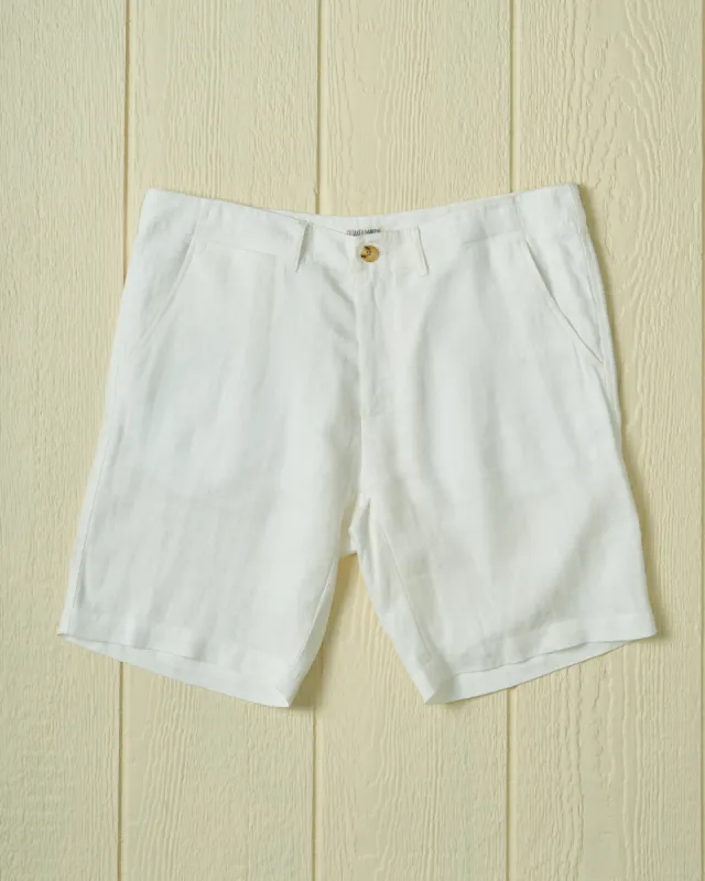 Camden Short in White Linen sold by Quaker Marine Supply